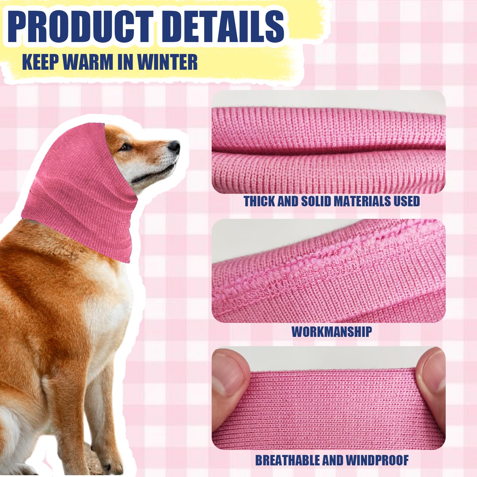 Calming Dog Hoodie with Noise Protection Ear Covers - Anxiety Relief Pet Vest for Small & Medium Dogs (Pink) - Perfect for Fireworks, Thunderstorms & Travel