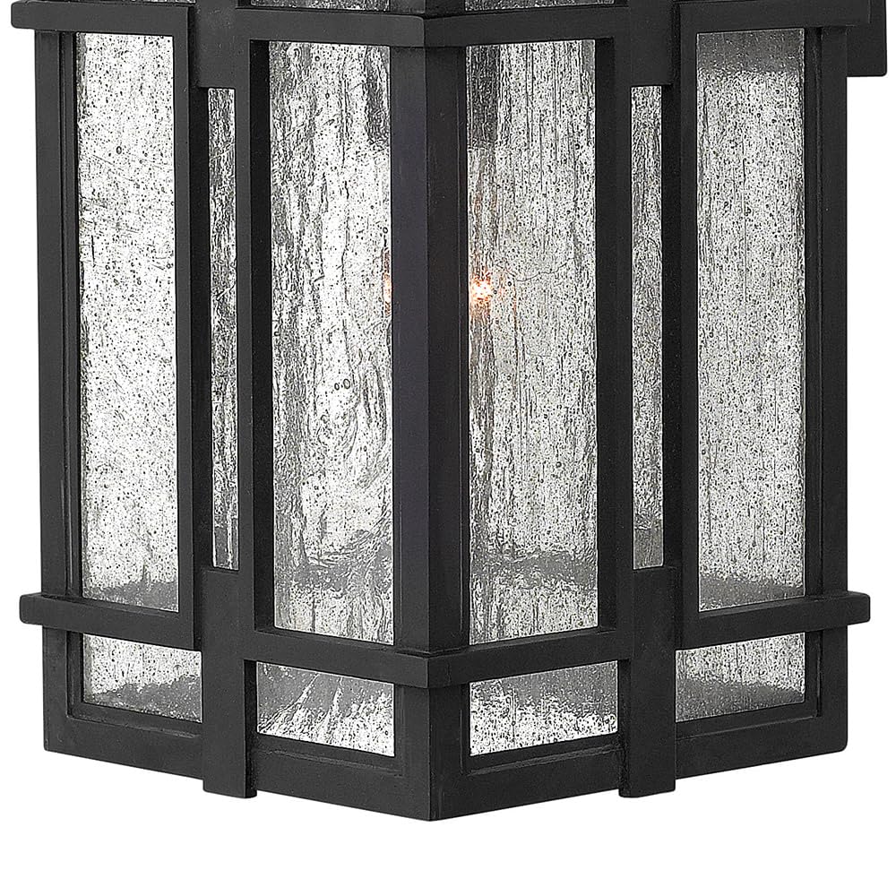 Hinkley Tucker Collection One Light Medium Outdoor Wall Mount - Museum Black Finish - Exterior Wall Sconce for Porch, Patio, and Garden Lighting