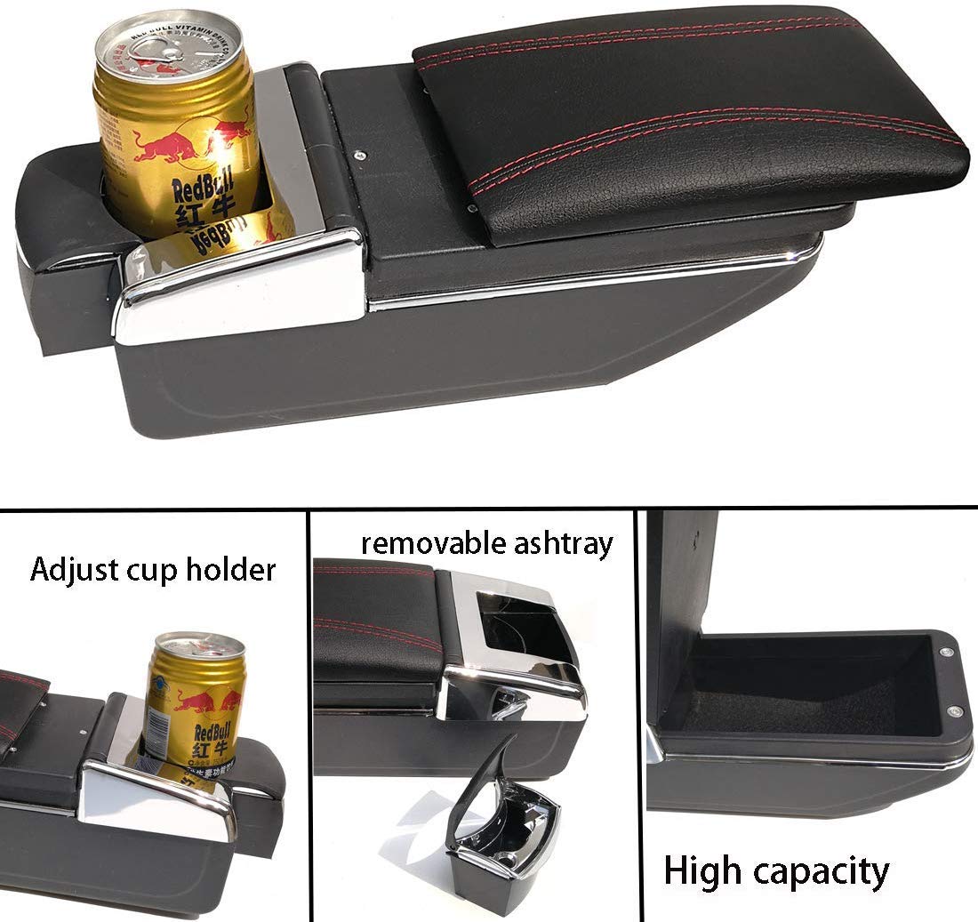 Pegas Single Layer PU Leather Car Center Console Cover - Thin Gray Armrest Protector for Comfort & Style | Perfect for Sedans, SUVs, and Daily Commuting