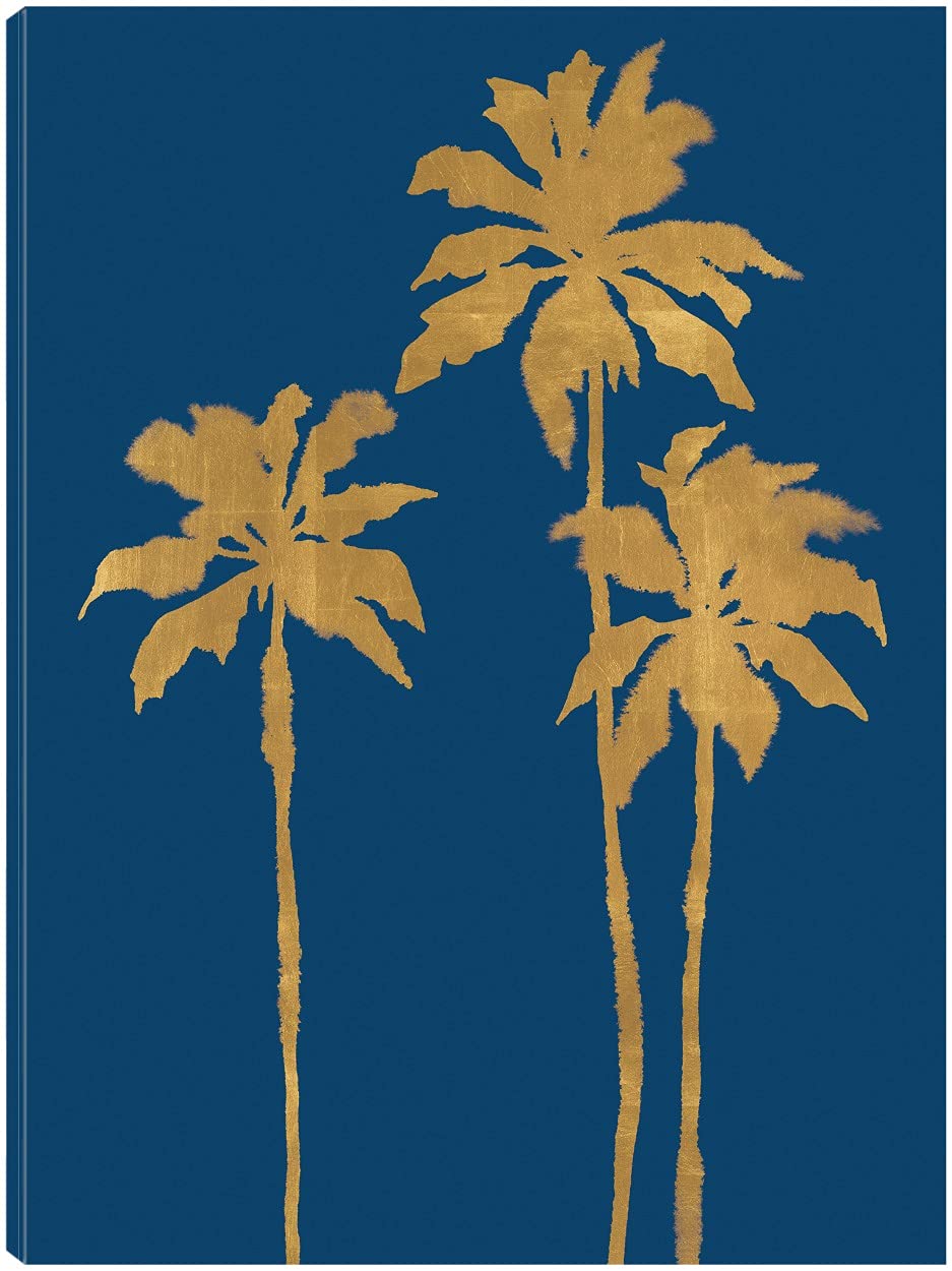 Kristine Hegre Fine Art Canvas Palm Luxe Trio Wall Decor - 35x46 Inch Ready to Hang Painting for Living Room, Bedroom, Office - Tropical Botanical Canvas Art for Home & Commercial Spaces