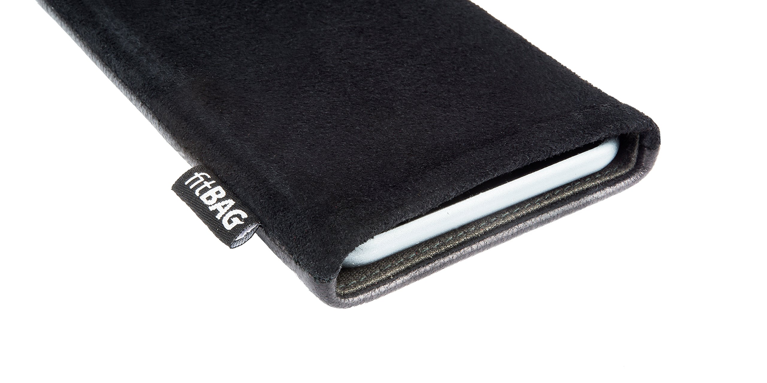 Premium Pine64 PinePhone Pro Leather Case - Custom Tailored Sleeve in Fusion Black | German-Made Nappa Leather with Microfiber Lining | Protective Phone Pouch for Business & Travel Use
