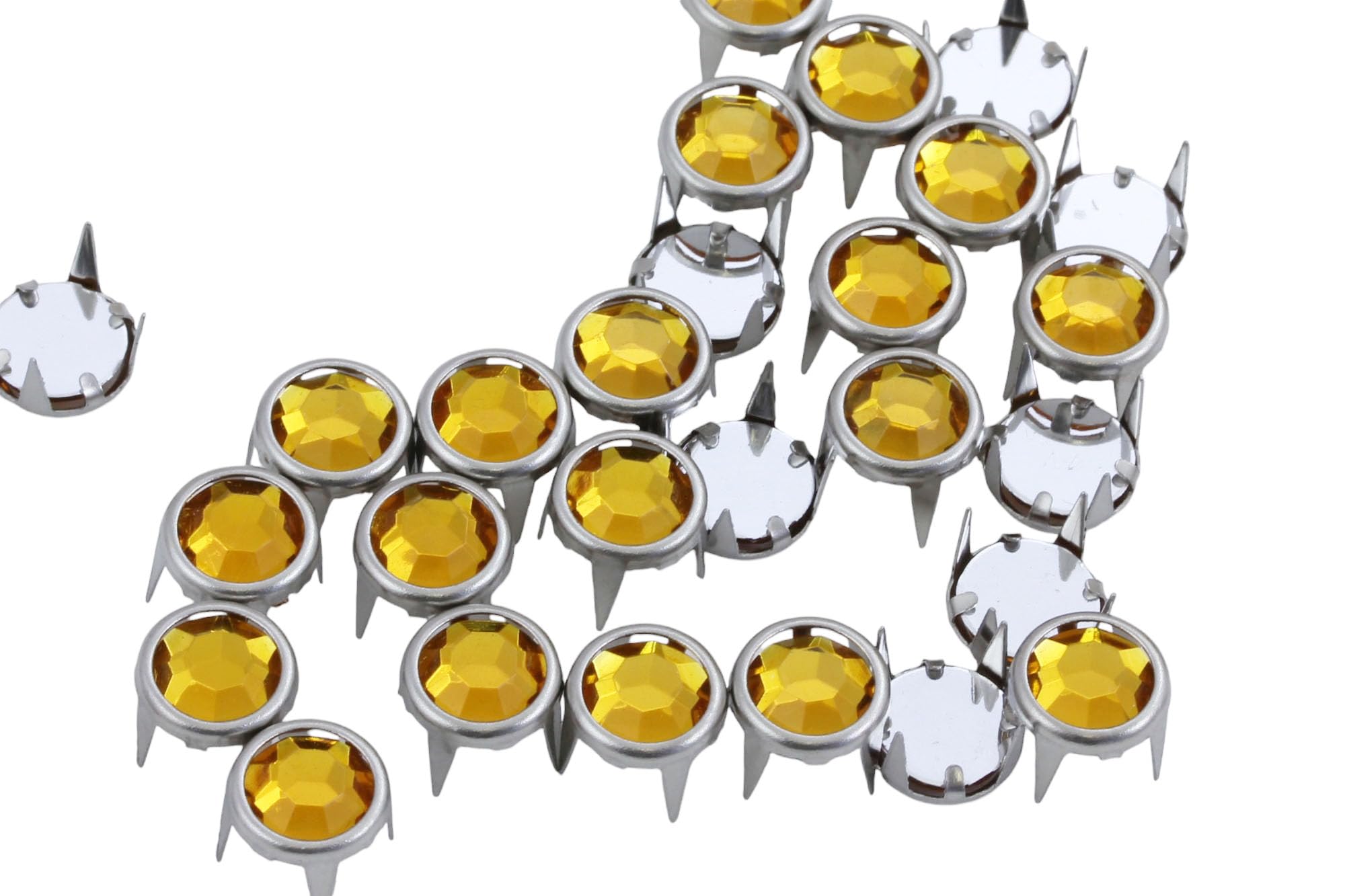 Allstarco 7mm Topaz CH16 Bedazzler Refill Rhinestones - Preset Studs & Nailheads for Garment Embellishment, Leatherwork, DIY Crafts - Decorate Shoes, Belts, Tees (30-100 Pieces) - Perfect for Fashion Accessories, Costume Design & Home Decor Projects