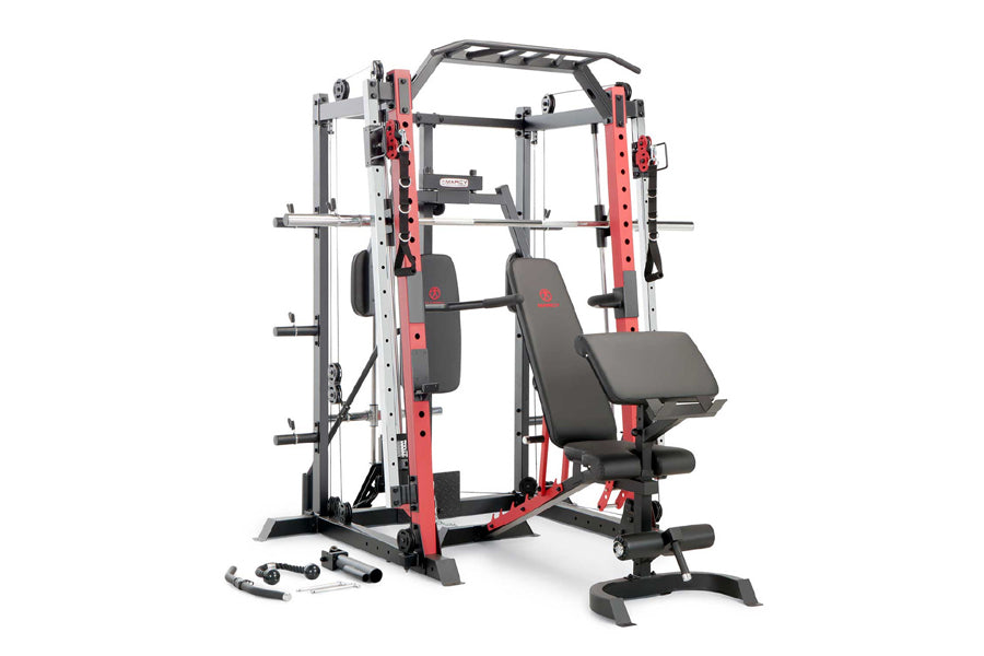 Marcy SM 4033 Smith Machine & Power Cage - Heavy Duty Home Gym Equipment for Strength Training | Perfect for Weight Lifting, Squats, Bench Press & Full-Body Workouts
