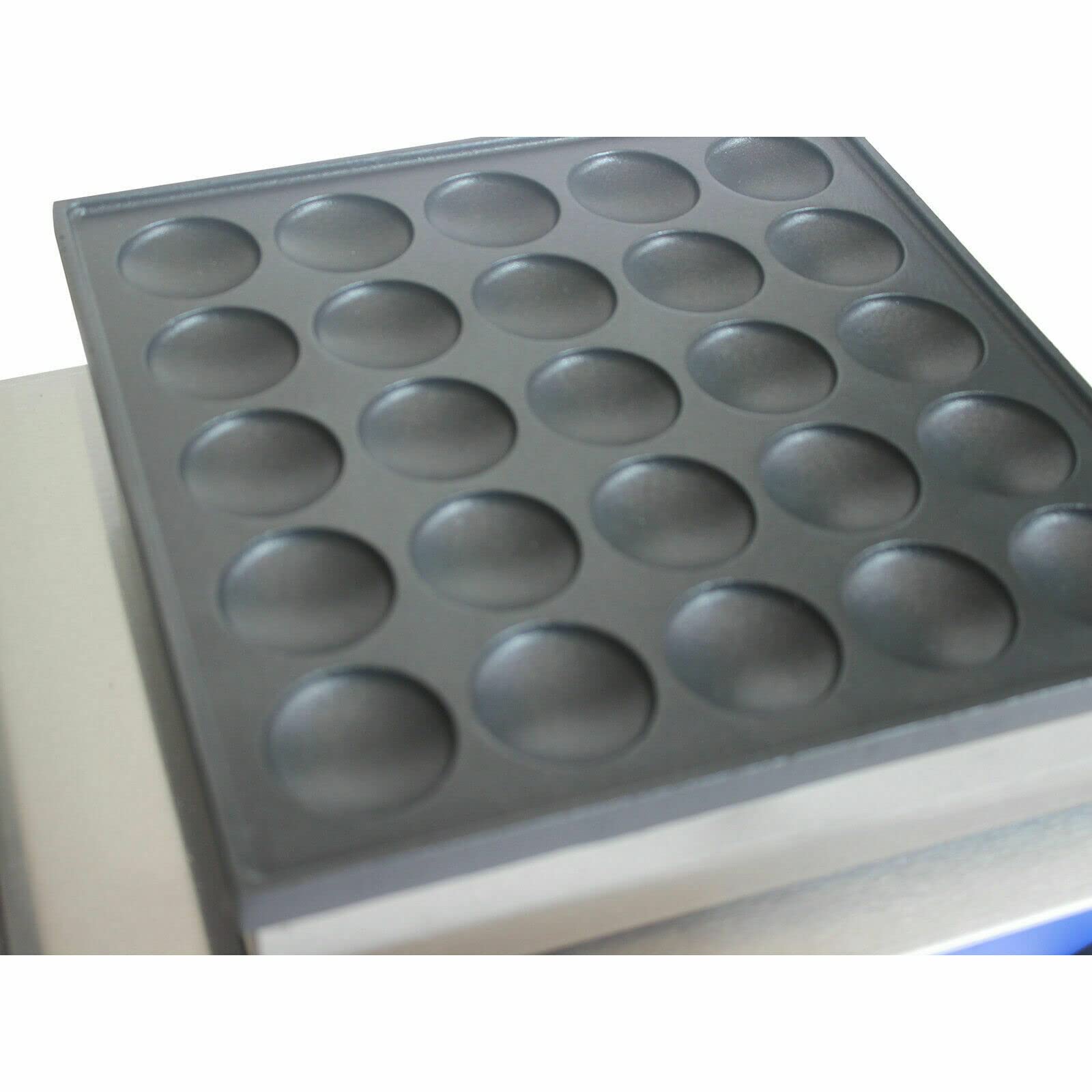 Commercial Dutch Pancake Maker - 1600W Dual Plate Electric Poffertjes Machine with 25+25 Holes, 1.8 Inch Stainless Steel Mini Pancake Baker for Snack Bars, Restaurants & Home Use - Perfect for Breakfast, Desserts & Street Food Stalls
