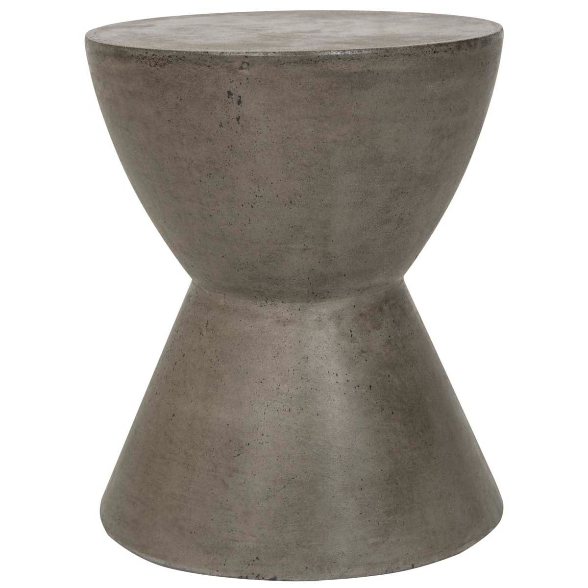 Safavieh Athena 17.7 Inch Modern Concrete Round Accent Table - Indoor/Outdoor Side Table with H Base Design (Model VNN1011) | Perfect for Patio, Living Room, or Bedroom Decor