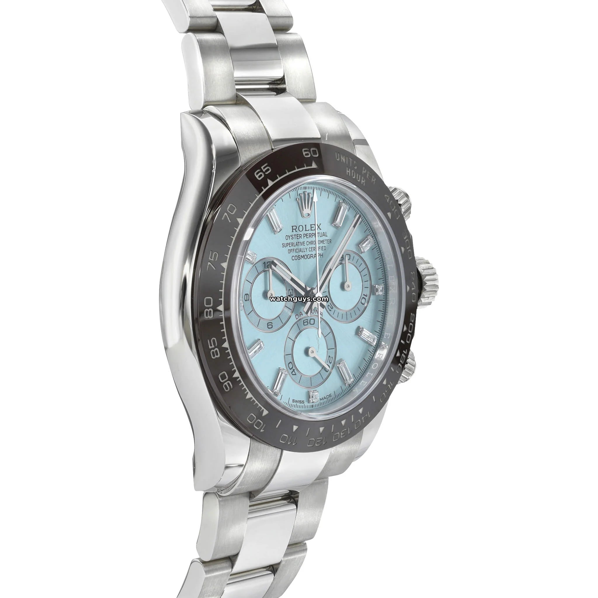 Rolex Daytona 116506 Platinum Watch with Baguette Diamonds - Luxury Men's Timepiece for Special Occasions & Business Events