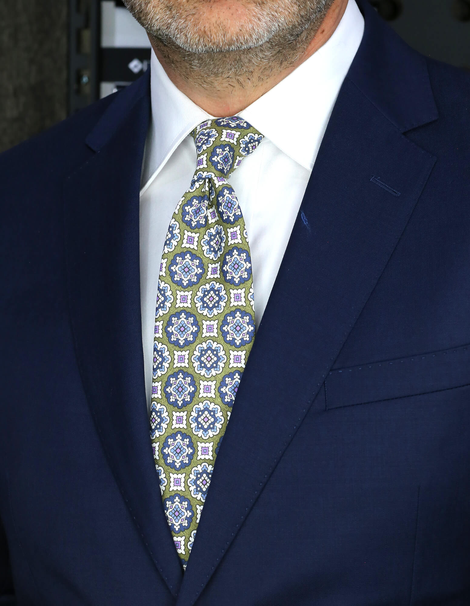 DÉCLIC Taranto Patterned Tie for Men - Stylish Khaki Necktie for Business, Weddings & Formal Occasions