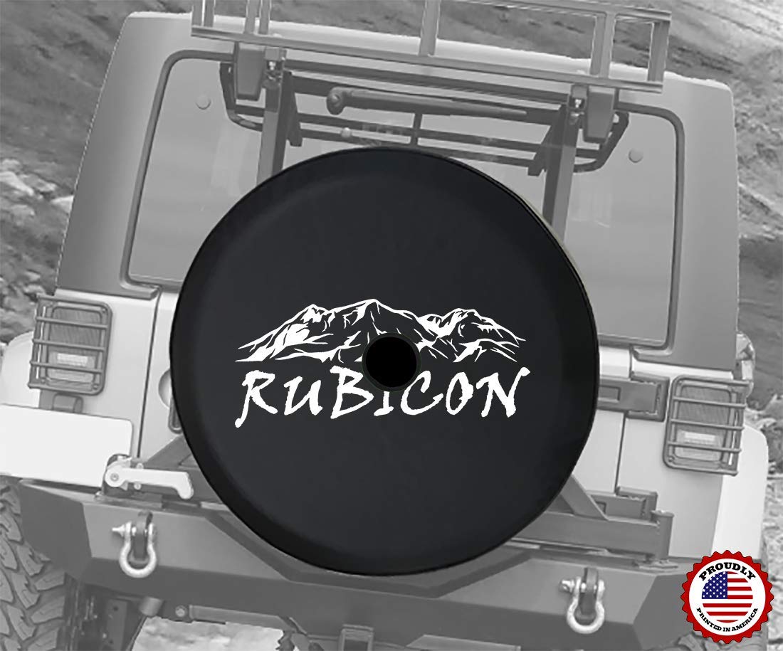 JL Spare Tire Cover for Jeep Wrangler Rubicon - Rocky Mountain Edition 4x4 with Backup Camera Hole (Fits 33 Inch Tires) - Durable Off-Road Accessory for Adventure & Camping
