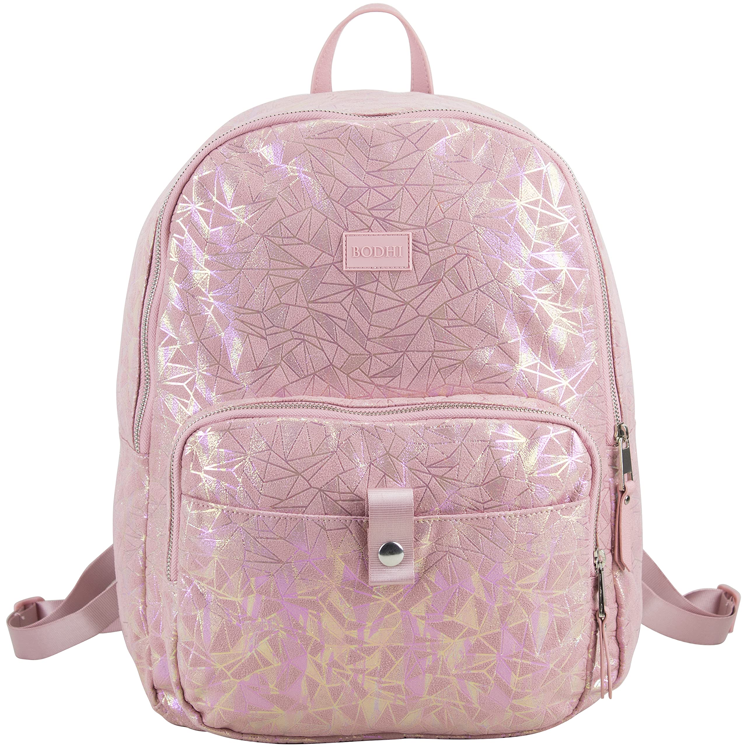 BODHI Township Backpack - Stylish Pink Geometric Design Laptop Backpack for Women & Men, Perfect for Travel, Work, School & Outdoor Adventures