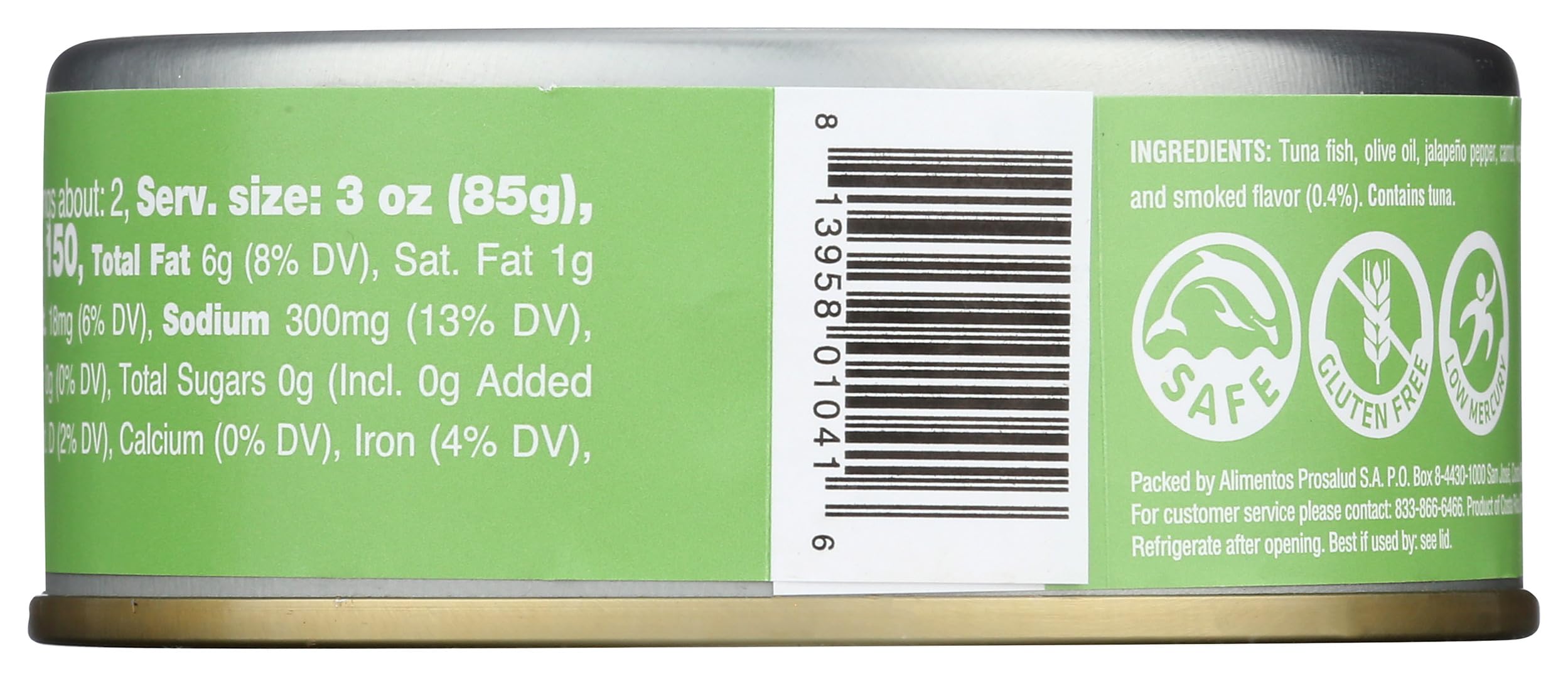 Premium Tonnino Smoked Jalapeno Yellowfin Tuna in Olive Oil - 4.94 oz Can | High-Quality Canned Tuna for Sandwiches, Salads & Keto Meals | Gluten-Free & Keto-Friendly Seafood Snack