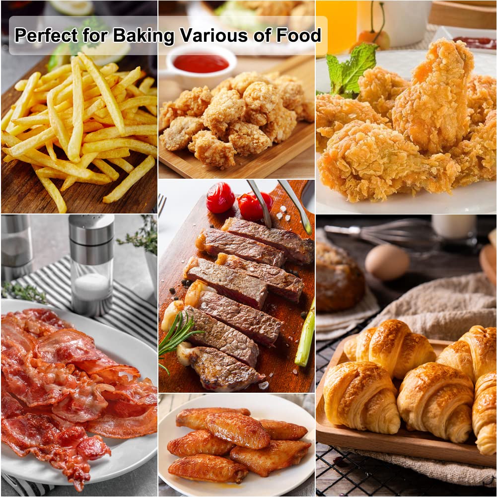 BYKITCHEN 9x11 Inch Unbleached Air Fryer Oven Parchment Paper Liners - 100 Pack | Compatible with Cuisinart, Breville, Emeril Lagasse Toaster Ovens | Non-Stick Baking Sheets for Healthy Cooking, Roasting & Reheating Food