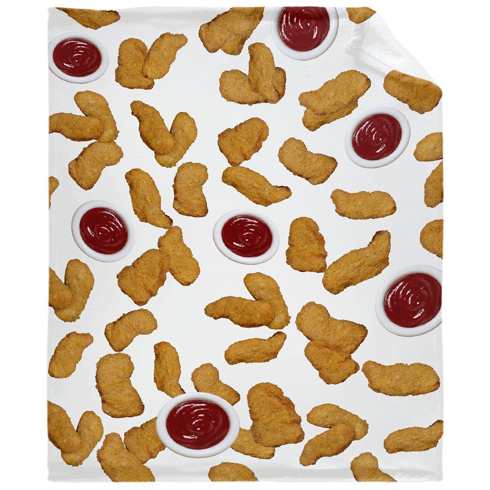 Super Soft Flannel Fleece Chicken Nuggets Throw Blanket - 90
