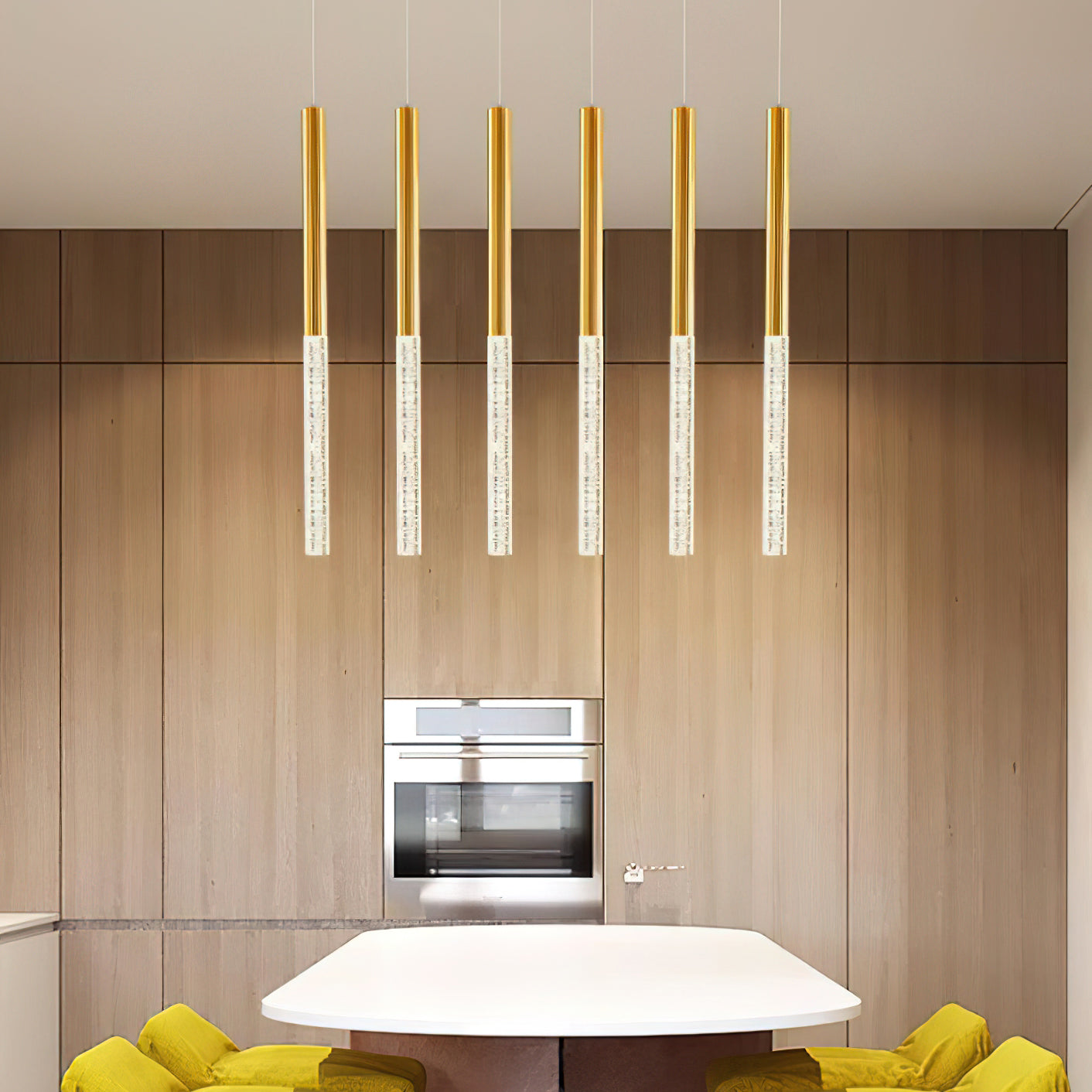 Modern Bubble Glass Pendant Light - Elegant Hanging Chandelier for Dining Room, Kitchen Island & Bedroom Decor - Dimmable LED Lighting Fixture