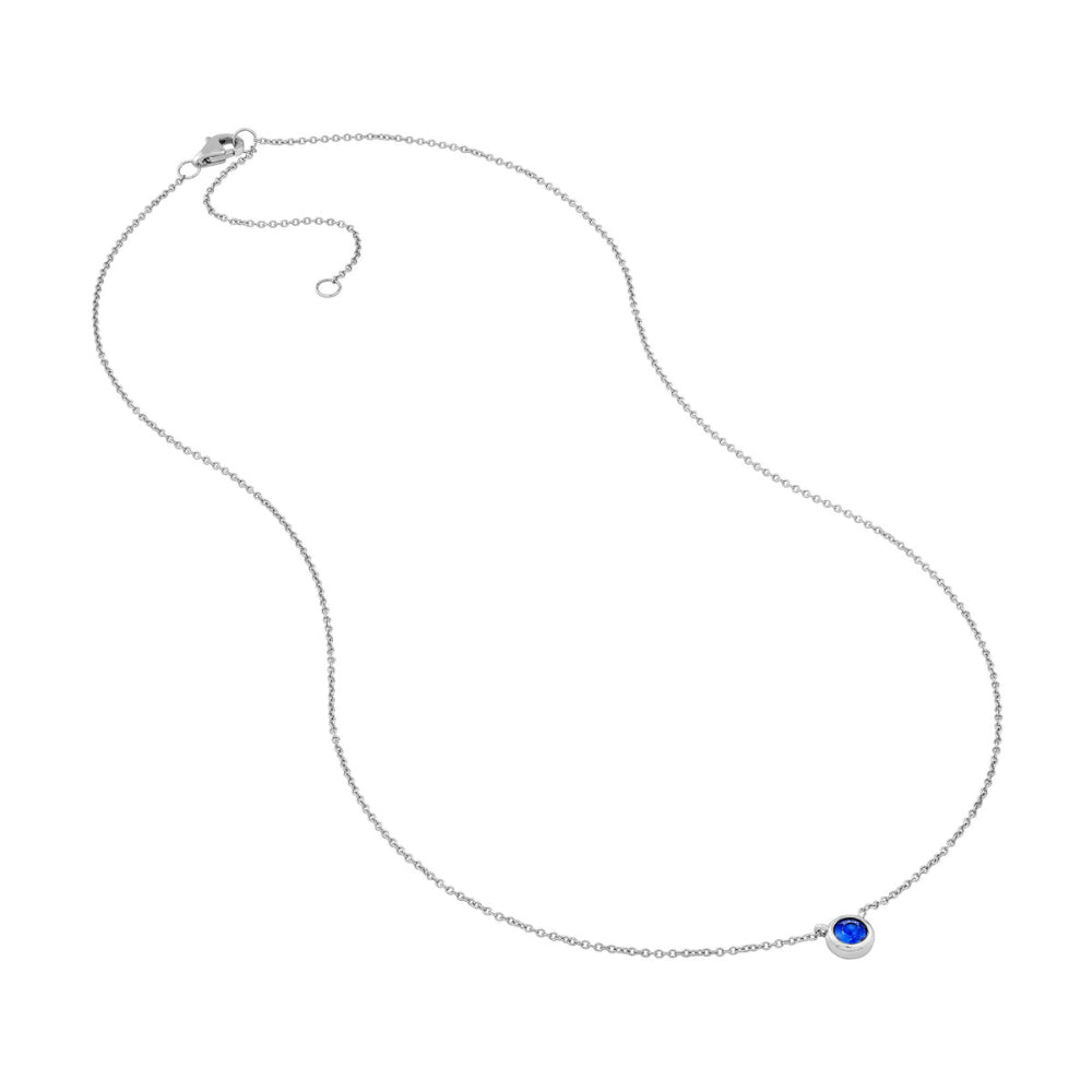 14K Gold Sapphire Bezel Pendant Necklace for Women - Elegant Layering Jewelry for Everyday Wear & Special Occasions