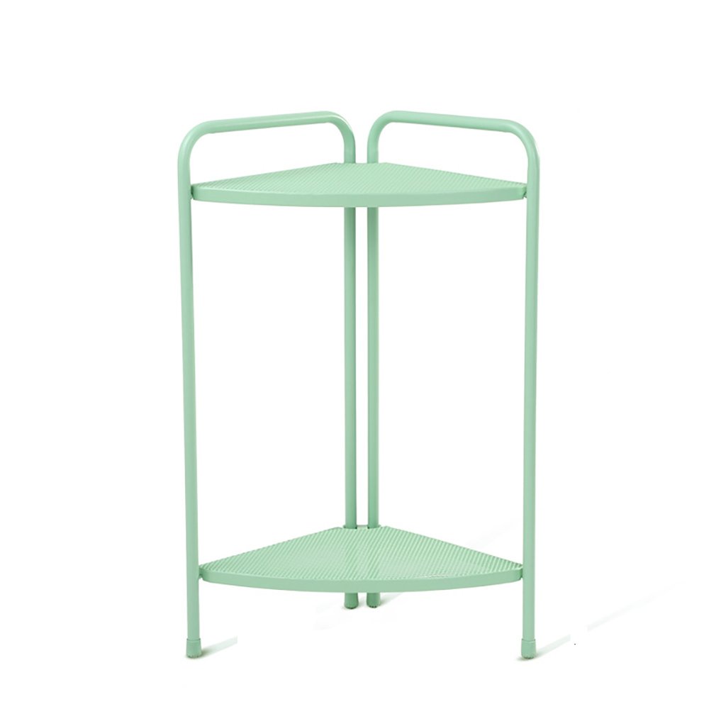 Antique Style 2-Tier Flower Stand & Plant Shelf - 21x14x32 Inches (533x583cm), Vintage Home Decor for Indoor/Outdoor Plants - Perfect for Living Room, Patio, or Garden Decor (Green)