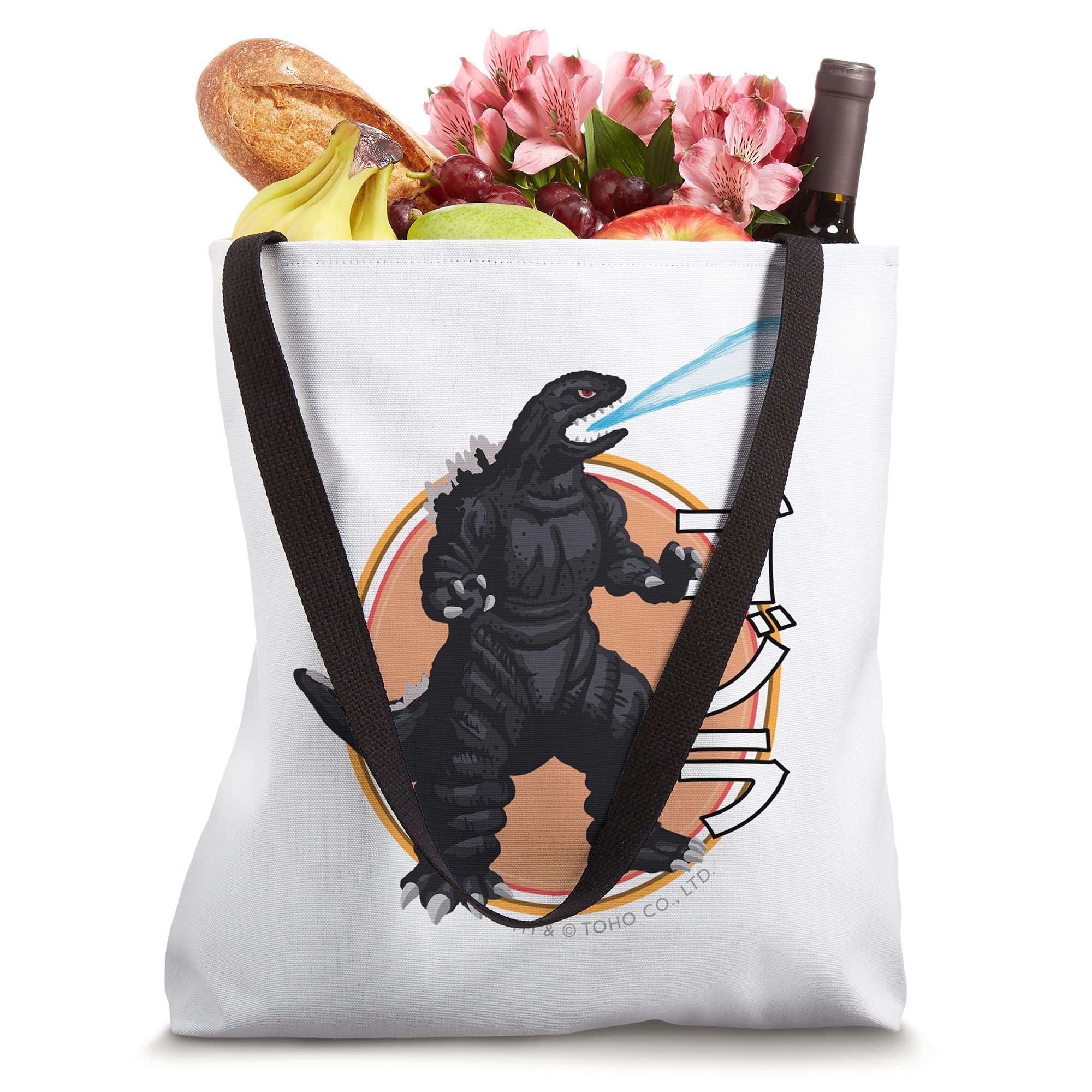 Godzilla Illustrated Tote Bag - Durable Canvas Shopper with Japanese Monster Art - Perfect for Grocery Shopping, Beach Trips & Anime Conventions