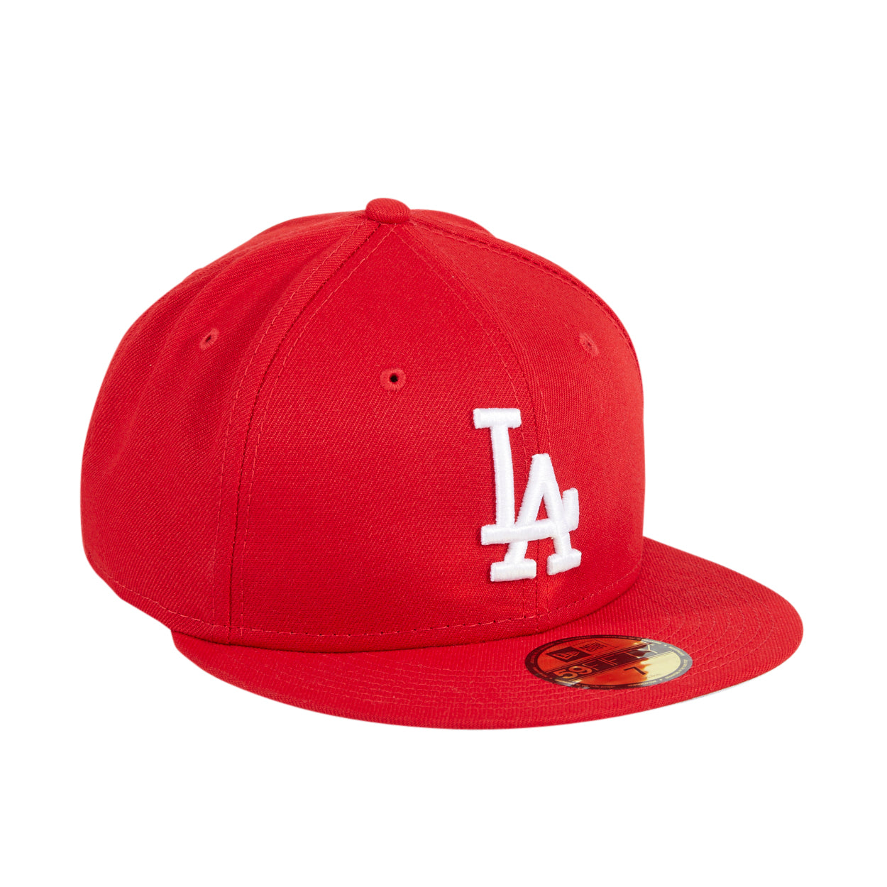 New Era 59Fifty Los Angeles Dodgers Fitted Hat - Red & White Baseball Cap for Men - Official MLB Snapback Hat for Sports Fans & Streetwear Fashion