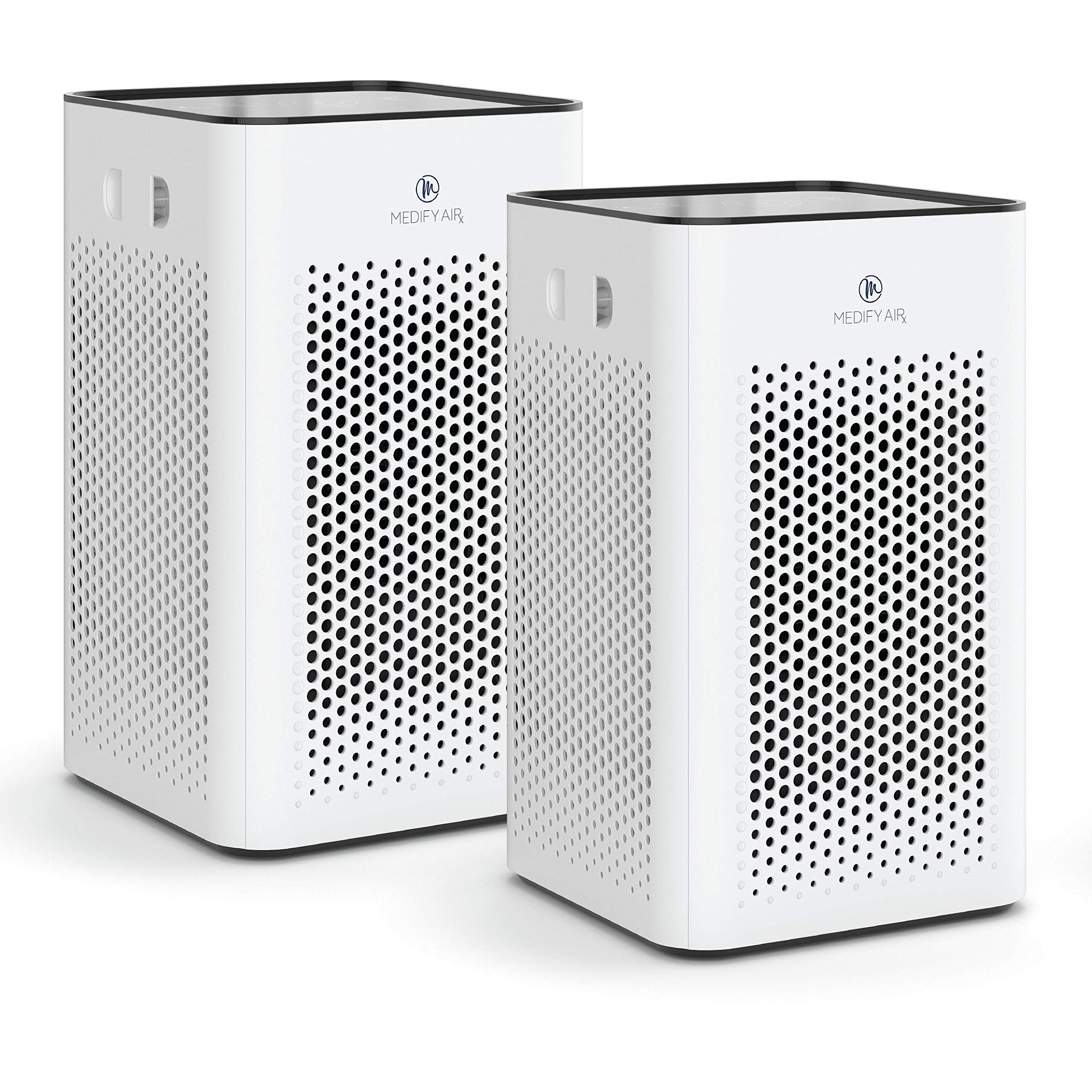 Medify MA-25 True HEPA H13 Air Purifier - 825 sq ft Coverage in 1 Hour | Removes 99.9% of Allergens, Smoke, Wildfire Smoke, Odors, Pollen & Pet Dander | Ultra Quiet Operation | White (2-Pack) | Perfect for Bedrooms, Living Rooms & Offices