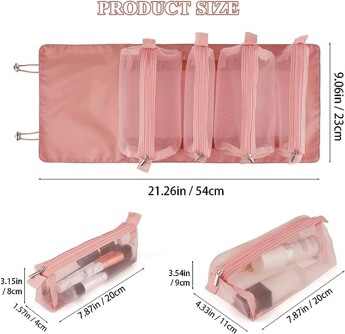 Elegant Roomy Cosmetic Bag for Women - Makeup & Toiletry Organizer - Perfect Gift for Travel & Daily Use