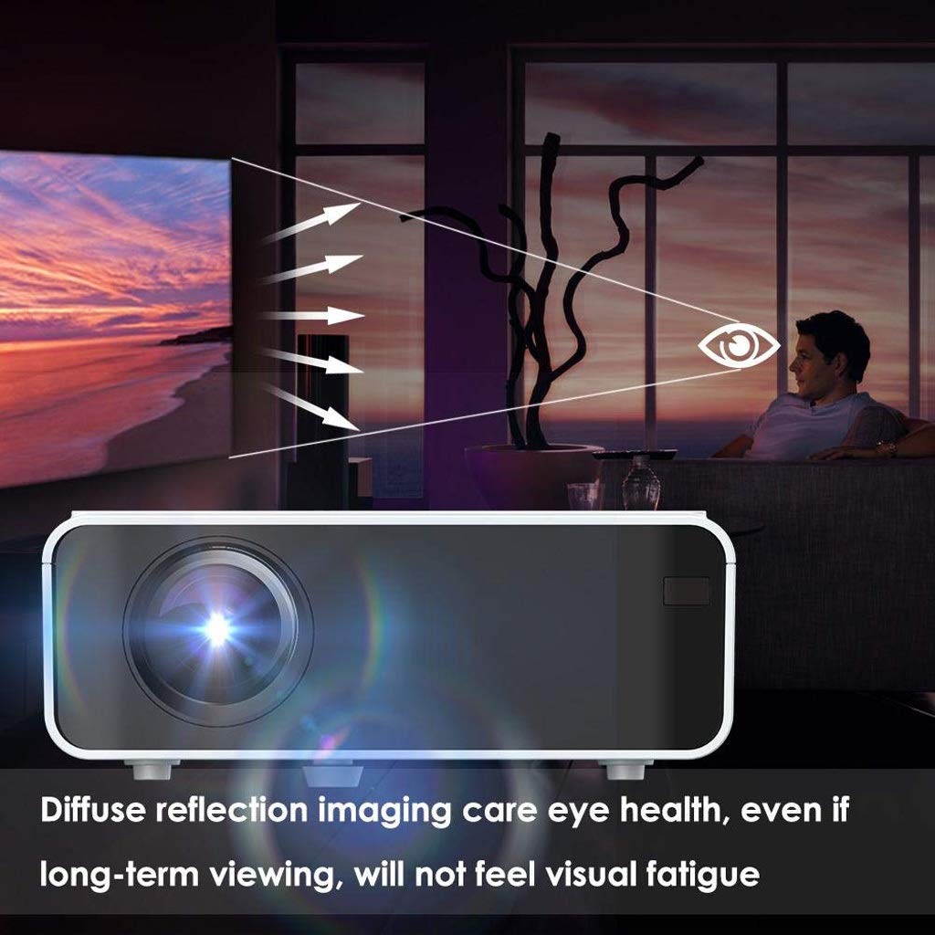 RYMMKOP Full HD Video Projector for Home & Outdoor Use - Portable Home Theater Projector with 1080P Support | Perfect for Movie Nights, Gaming & Backyard Entertainment