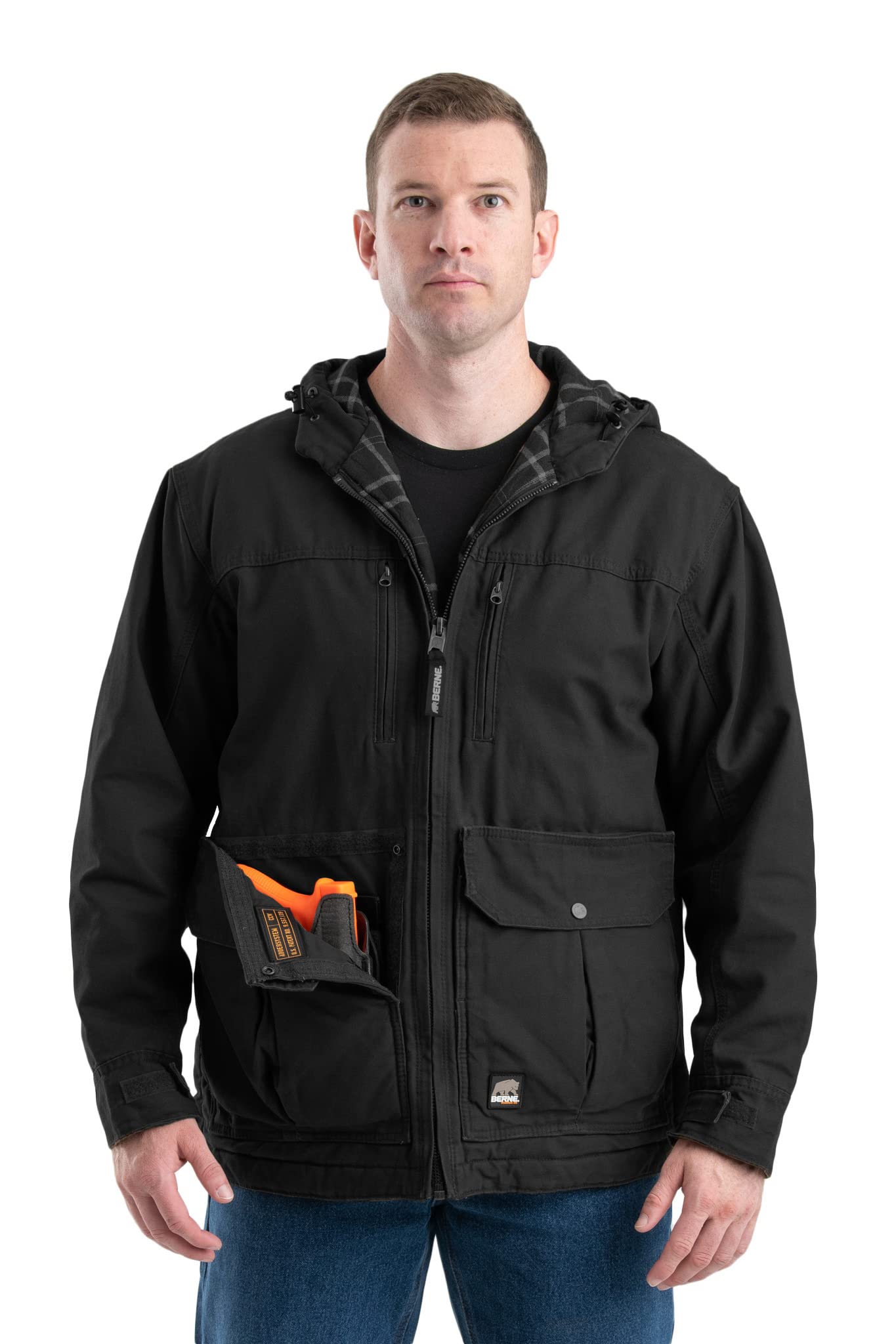 Berne Men's Echo One One Jacket - Waterproof Windbreaker for Hiking & Outdoor Activities | Lightweight & Breathable Rain Jacket for Men