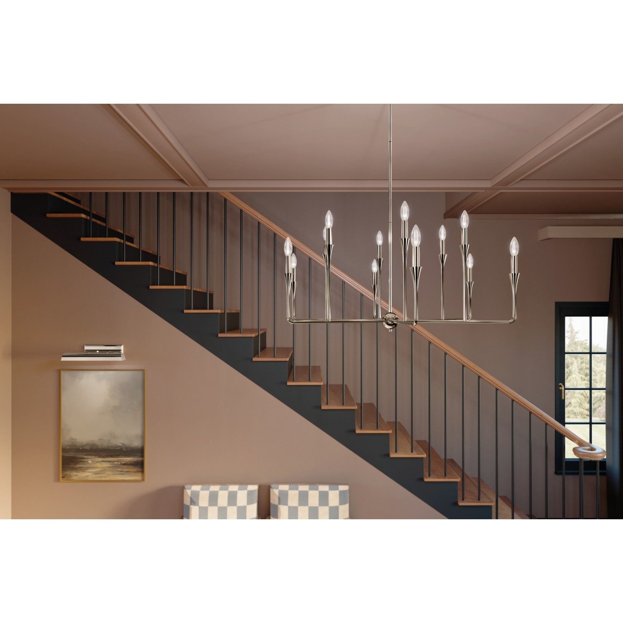 Alvaro 40-Inch 12-Light Multi-Tier Crystal Chandelier with Polished Nickel Finish - Perfect for Dining Room, Foyer, or Luxury Bedroom Lighting