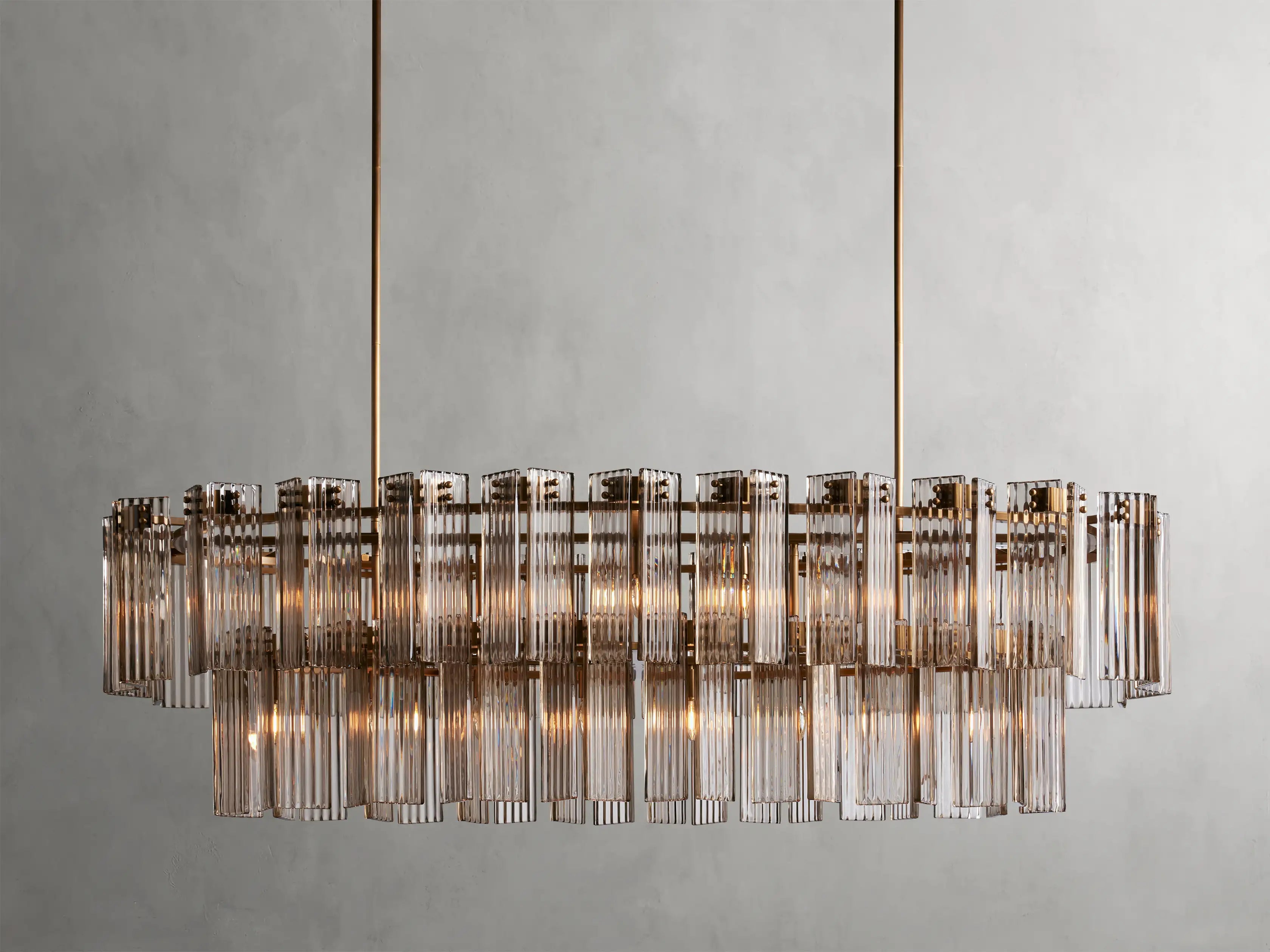 Delsie Oval Chandelier 51'' 63'' 72'' - Modern Crystal Ceiling Light Fixture for Dining Room, Living Room & Bedroom Lighting