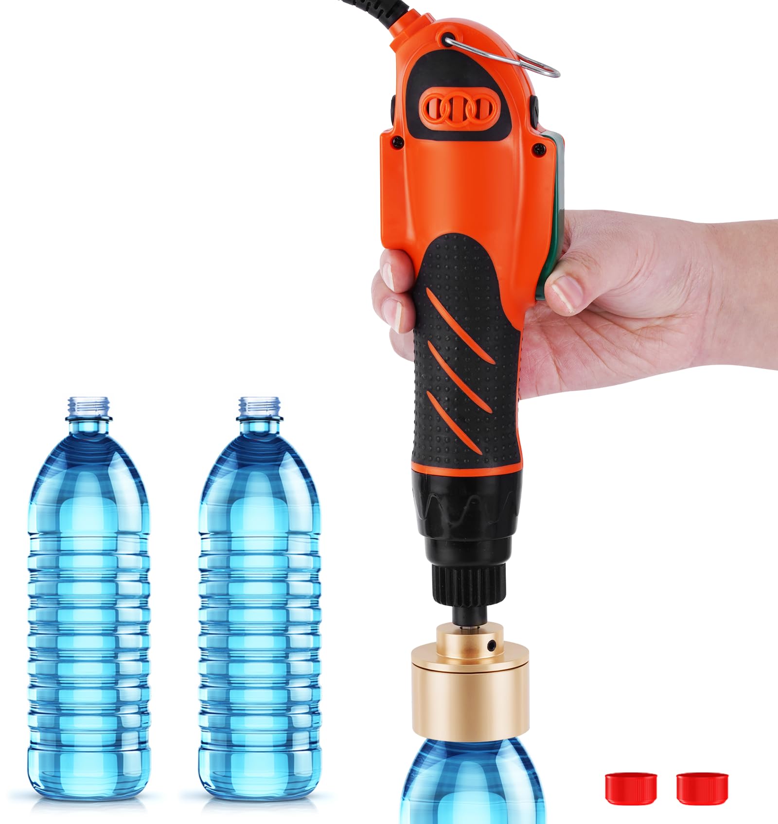 Electric Bottle Capping Machine 60Kg/f - Handheld Bottle Cap Sealer for 10-50mm Plastic Bottles - 160W 110V Bottle Screwing Sealing Tool - Perfect for Home Brewing, DIY Projects & Small Business Packaging