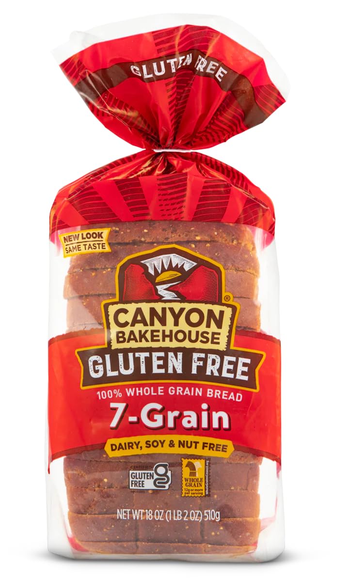 Canyon Bakehouse 7 Grain San Juan Gluten-Free Bread, 18 oz (Pack of 4) - Healthy Breakfast & Sandwich Bread for Gluten-Free Diets