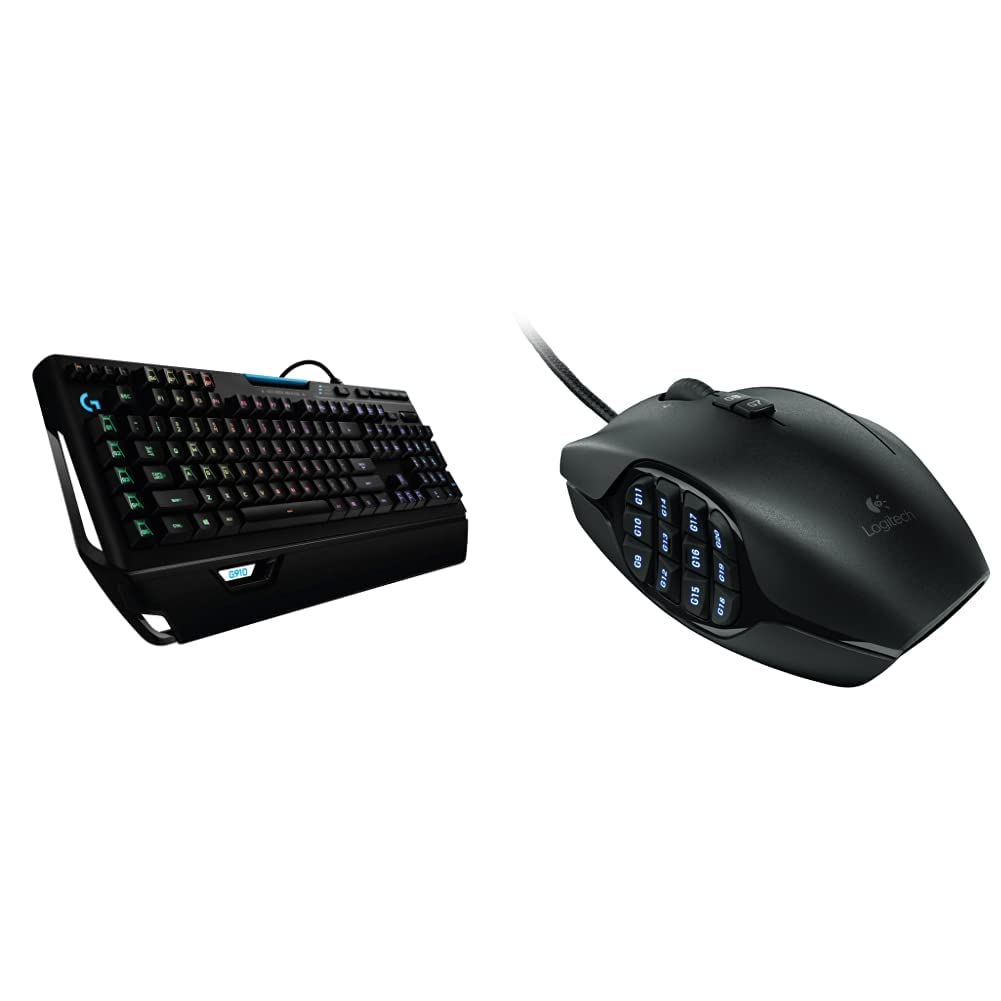 Logitech G910 Orion Spectrum RGB Mechanical Gaming Keyboard & MMO Gaming Mouse Combo - Black, RGB Backlit, 20 Programmable Buttons - Perfect for PC Gaming, Streaming & Esports