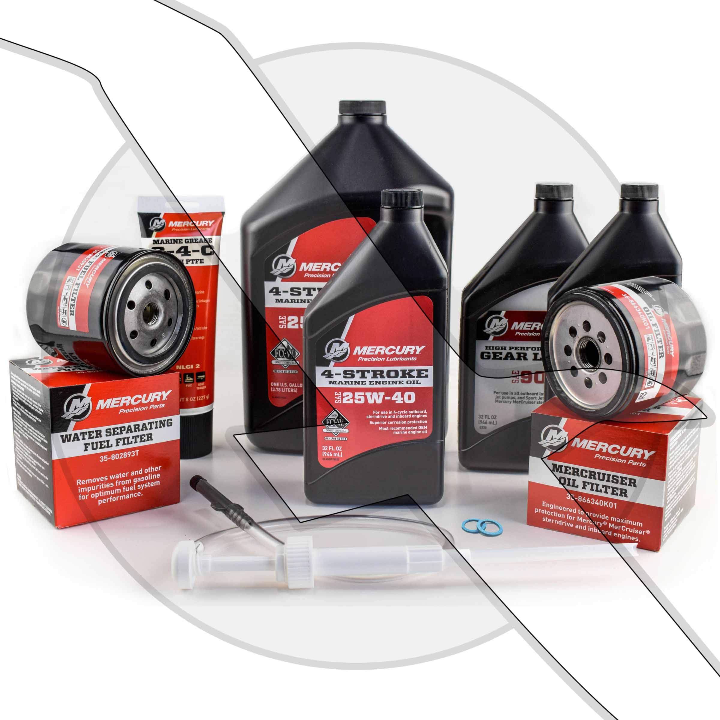 **Mercruiser Engine Oil Change & Sterndrive Gear Lube Maintenance Kit – Complete Marine Engine Care for Boats & Yachts**