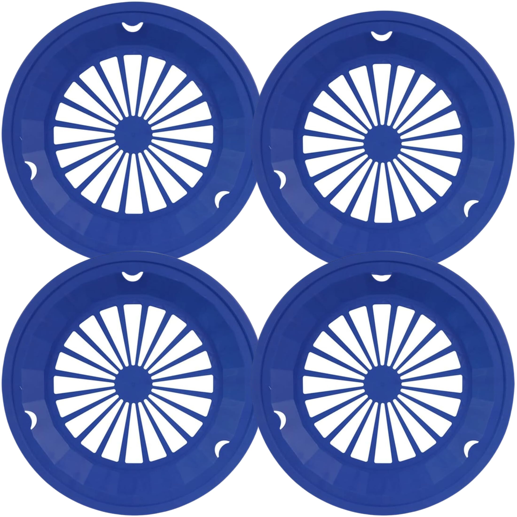 Sturdy Vented Paper Plate Holder 4-Pack - Dark Blue Organizer for Picnics, BBQs & Parties - Durable Plate Storage Rack for Kitchen & Dining Room