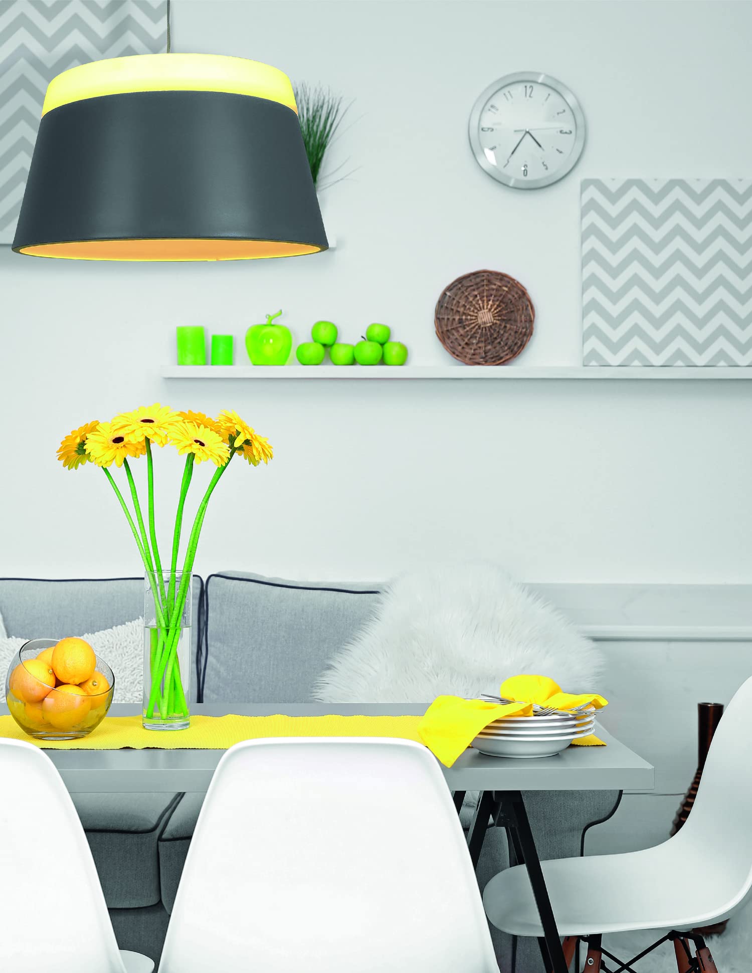 Xtricity Modern Grey Hanging Pendant Light Fixture with 14