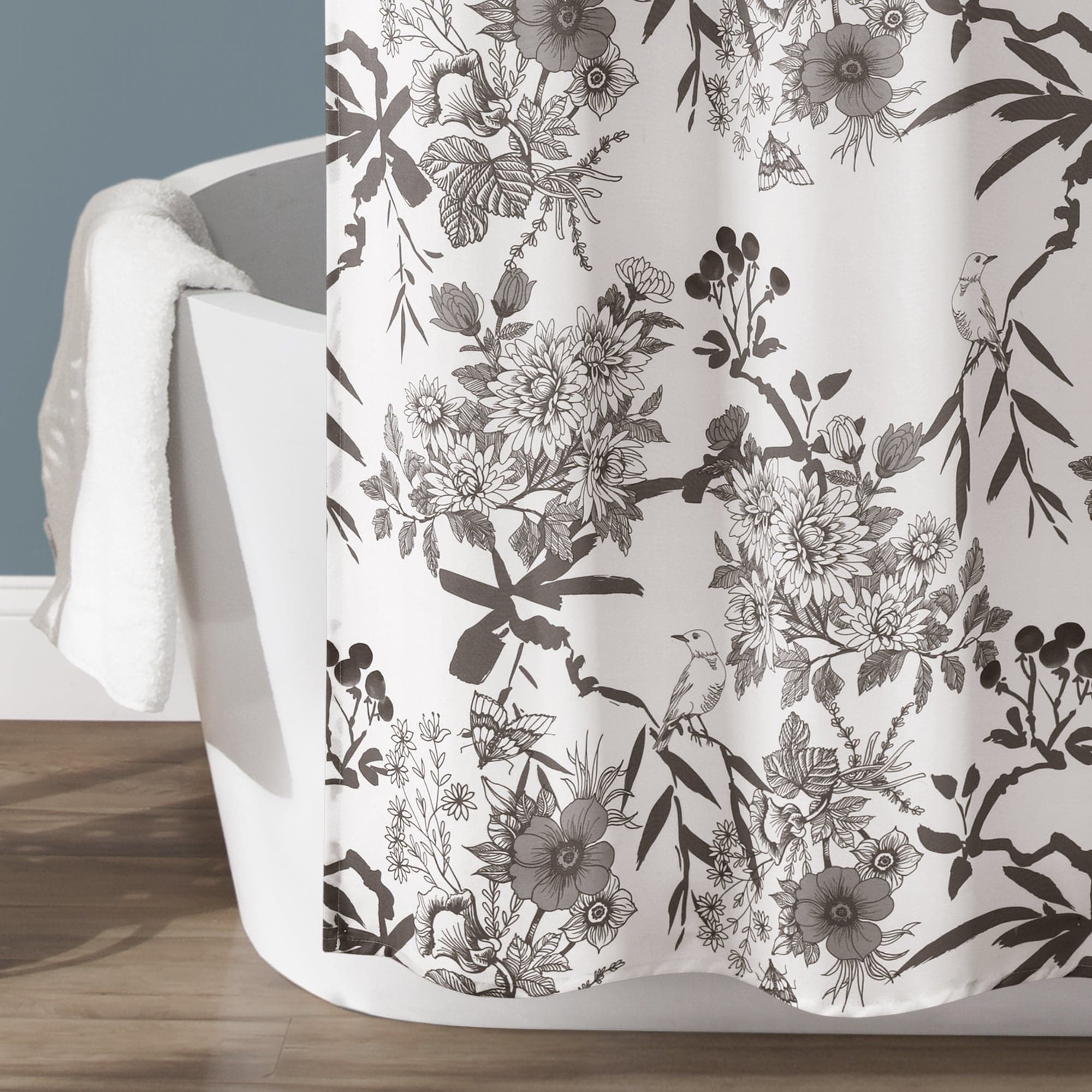 Botanical Garden Shower Curtain - Waterproof Bathroom Decor with Nature Inspired Floral Design - Perfect for Spa, Farmhouse, or Boho Style Bathrooms