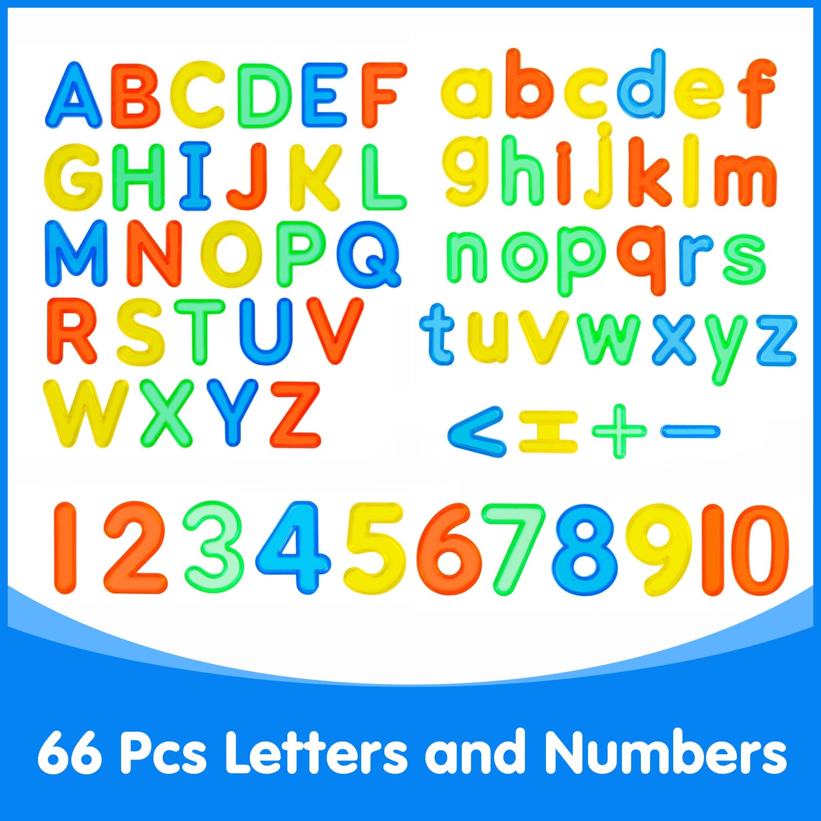 66 Pcs Translucent Letters and Numbers Set - Light Table Toys for Kids, Educational Manipulatives & Learning Accessories - Perfect for Preschool, Homeschool & Sensory Play Activities