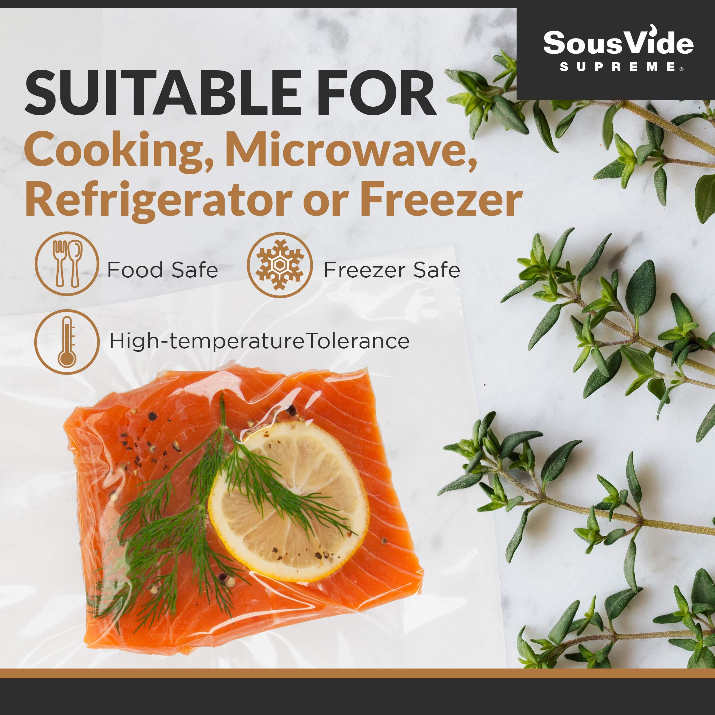 Premium Sous Vide Vacuum Seal Cooking Bags - 8x12 Inches, 1 Quart (25 Pack) | BPA-Free Food Grade Plastic | Perfect for Meat, Fish & Vegetables | Home Kitchen & Restaurant Use