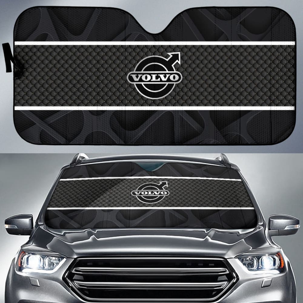 Premium Volvo-Themed Black Printed Car Sun Shades - Universal Fit for UV Protection & Heat Reduction - Perfect for Summer, Road Trips & Parking Outdoors