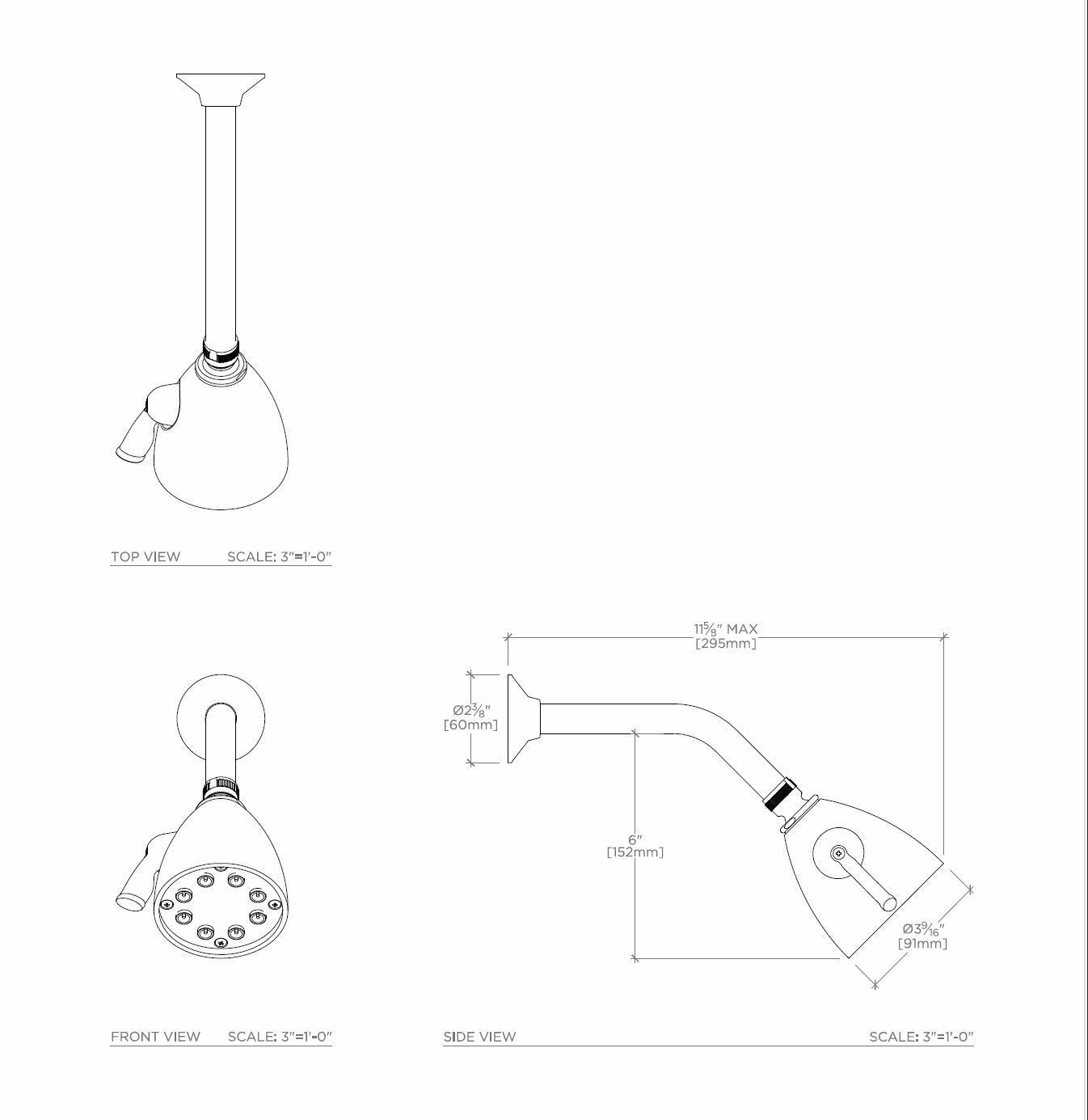 Waterworks Universal 3 1/2 Inch Copper Shower Head with Adjustable Arm and Flange - Perfect for Bathroom Renovation & Spa-Like Shower Experience