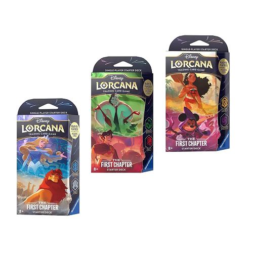 Disney Lorcana TCG: The First Chapter Starter Deck (Amber/Amethyst, Sapphire/Steel, Emerald/Ruby) | Collectible Trading Card Game for Beginners | Perfect for Game Nights, Tournaments & Disney Fans