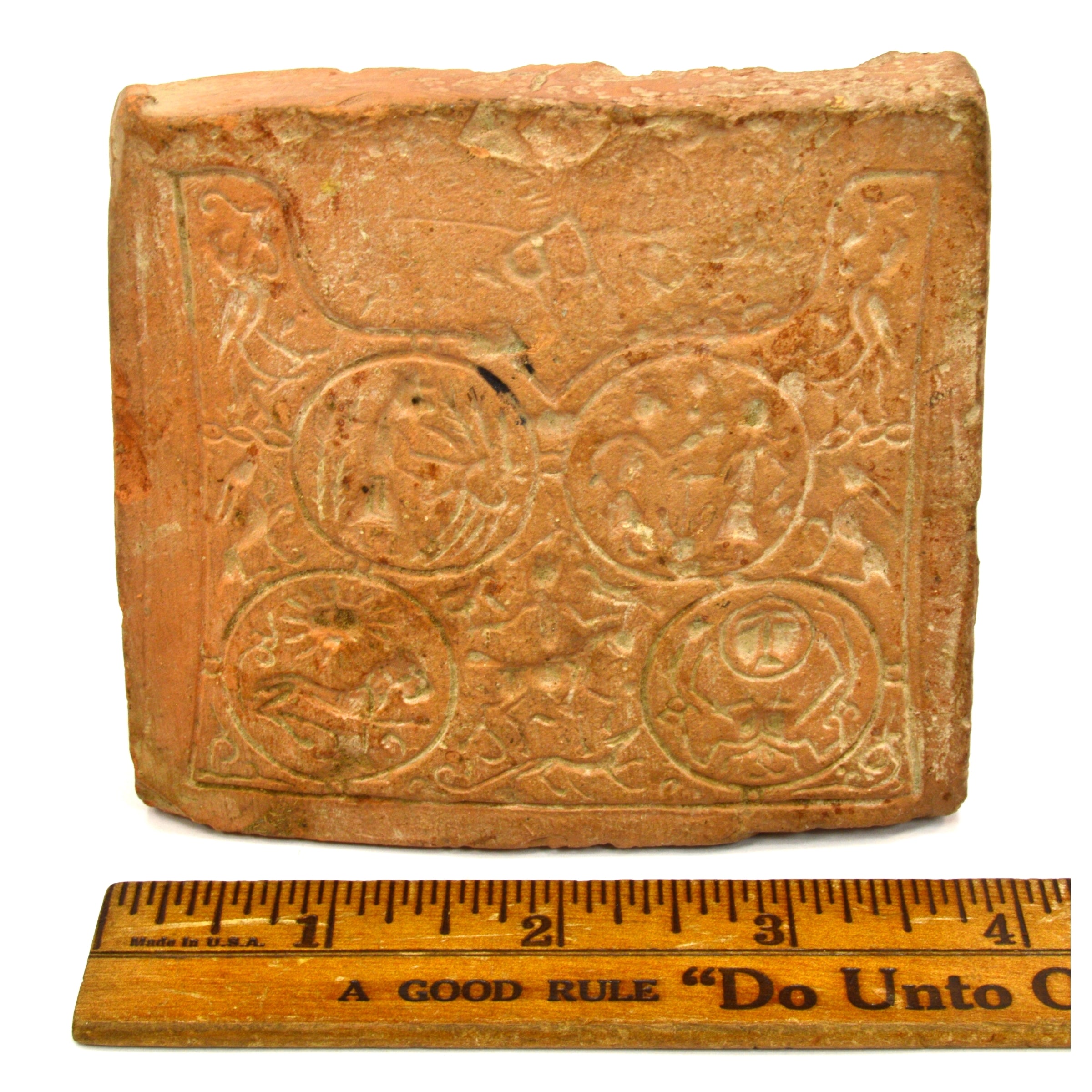 Ancient Primitive Story Tile - Hand Carved Old Pottery Plaque, Pre-Columbian & Near East Artifact - Perfect for Home Decor, Museum Display & Archaeology Enthusiasts