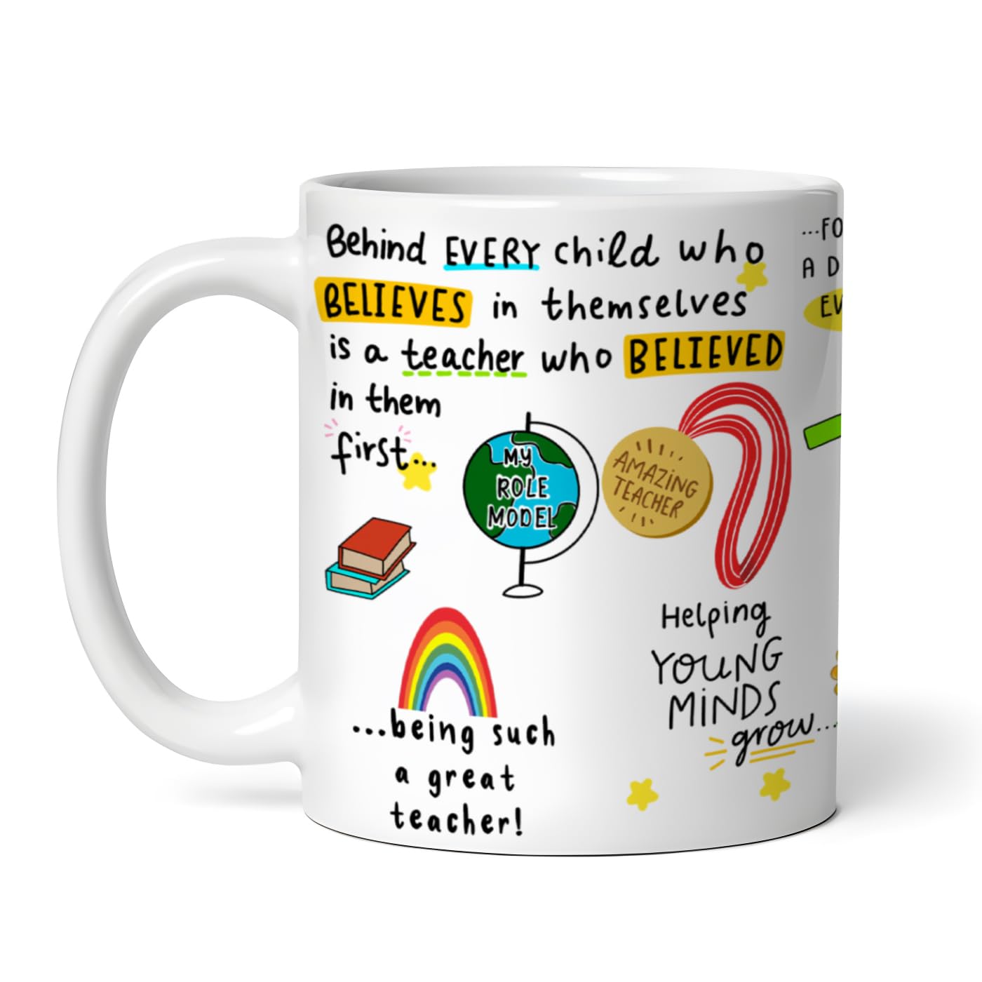 DAYS Thank You Teacher Ceramic Coffee Mug - 325ml Best Gift for Teachers, Mentors, School Staff | Ideal for Farewell, Appreciation, Retirement | Perfect for Classroom, Office, Home Use (#104)