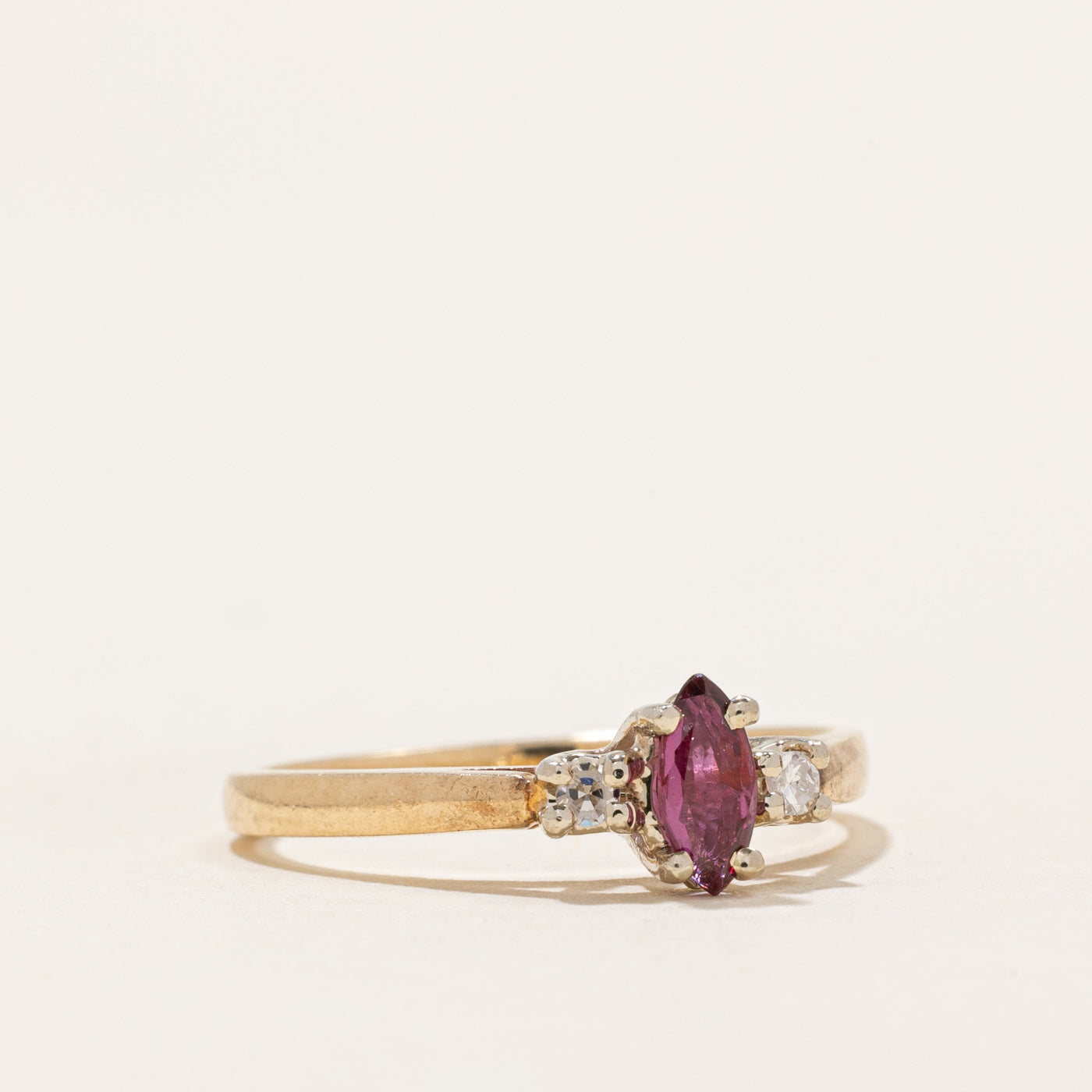 Exquisite Marquise Cut Ruby & Diamond Ring - 0.21ct Ruby & 0.05ctw Diamonds - Size 6 - Perfect for Engagement, Anniversary & Special Occasion Gifts