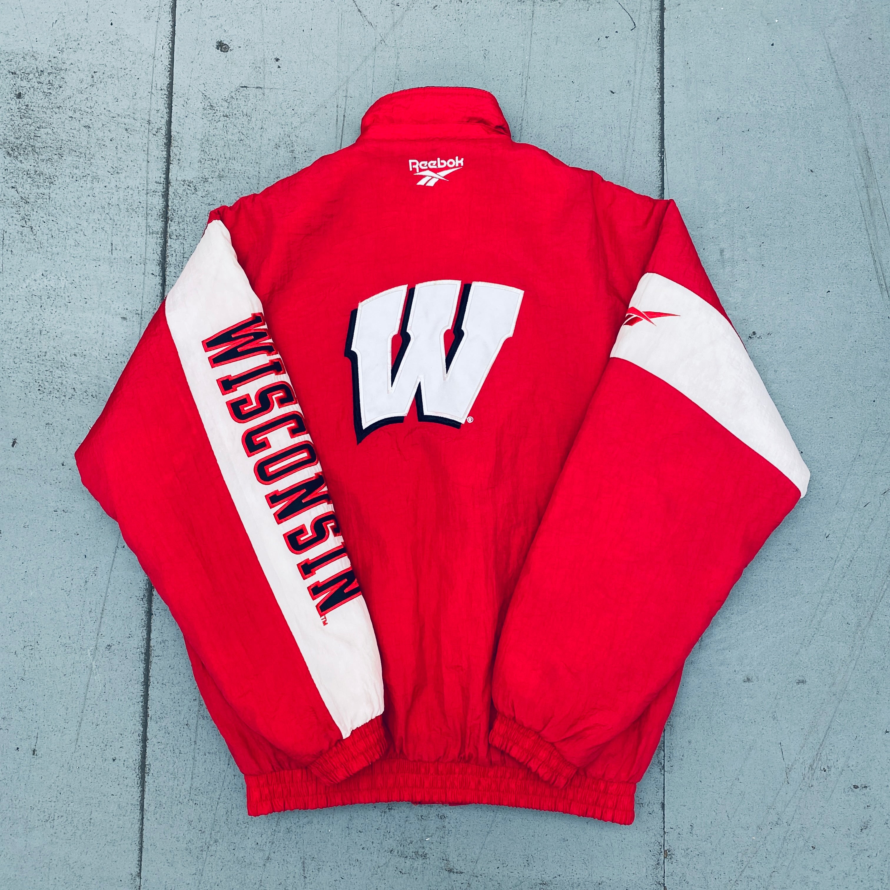 1990s Reebok Wisconsin Badgers Full-Zip Jacket for Men & Women - Vintage College Sports Apparel for Game Day & Casual Wear