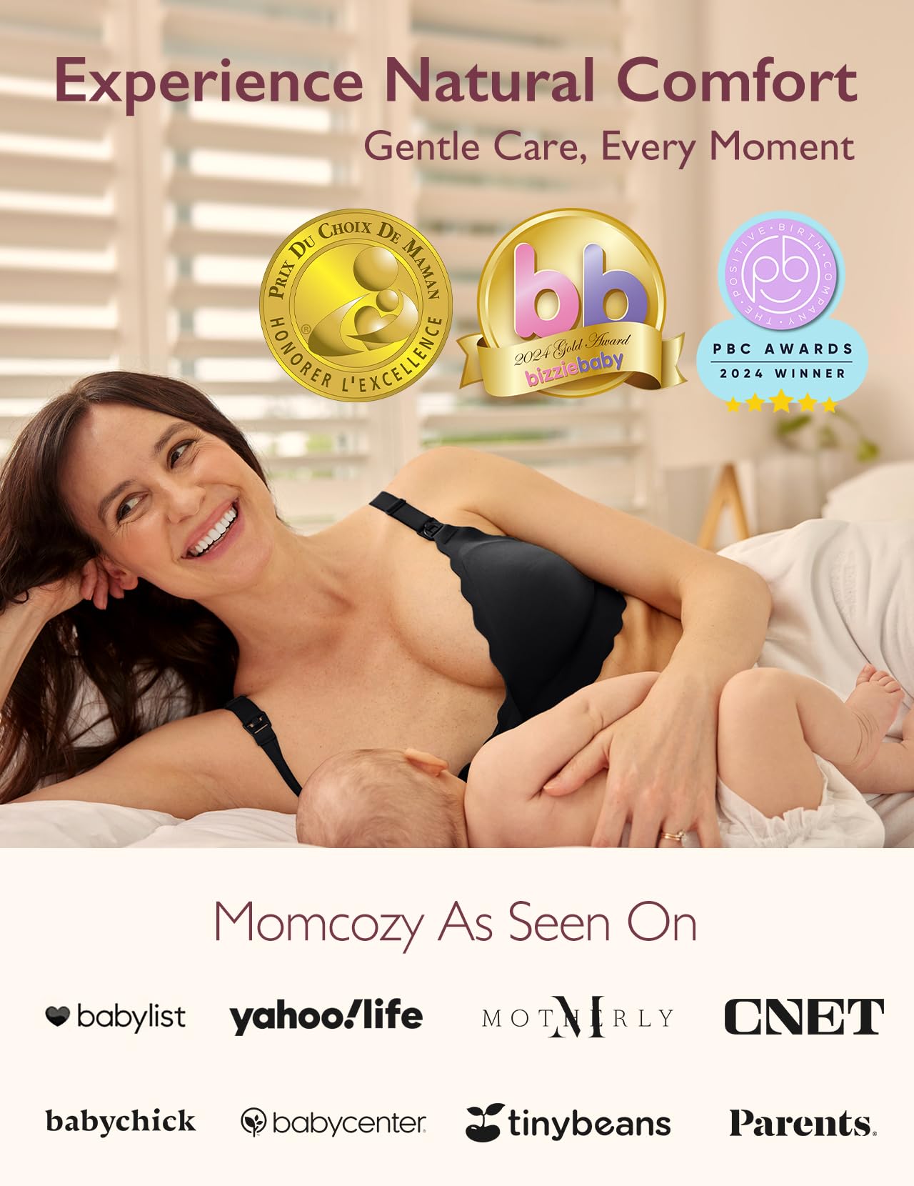 **Momcozy Nursing Bras for Breastfeeding - Wireless Seamless Maternity Bra with Jelly Strip Support | Comfortable & Supportive for Pregnancy & Nursing Moms | Perfect for Daily Wear, Workouts & Relaxation**
