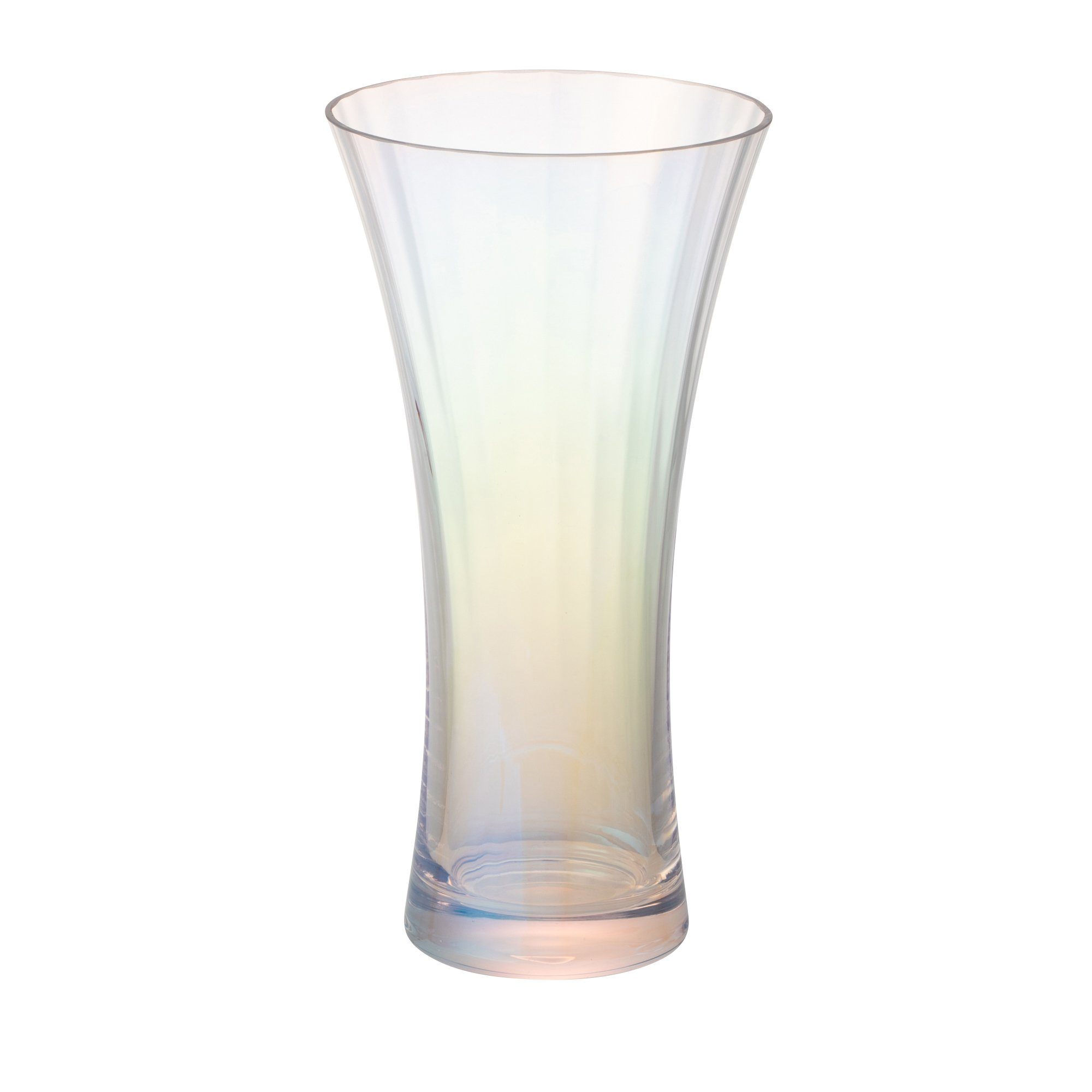 Luster Flower Vase - Medium Clear Glass Vase for Fresh or Artificial Flowers - Perfect for Home Decor, Wedding Centerpieces, and Tabletop Arrangements