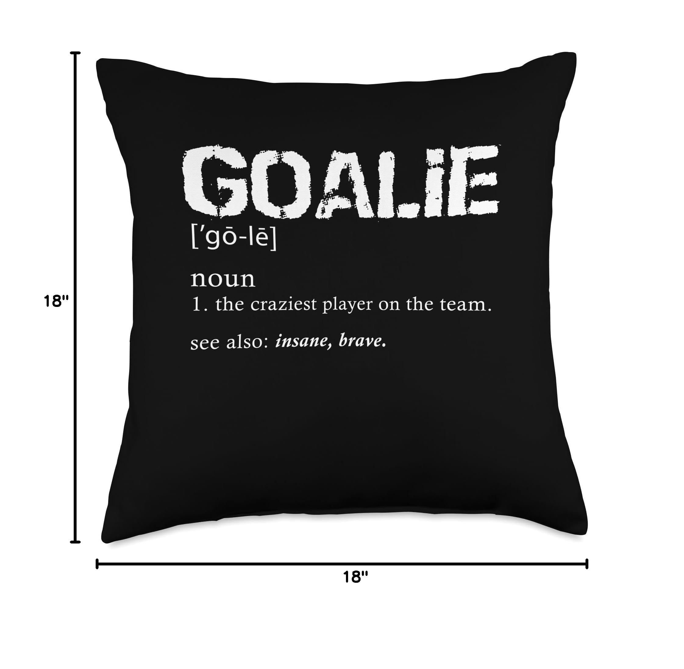 Goalie Definition Soccer Throw Pillow - Funny Keeper Gift for Football Fans - Perfect for Game Room Decor & Sports Themed Bedroom