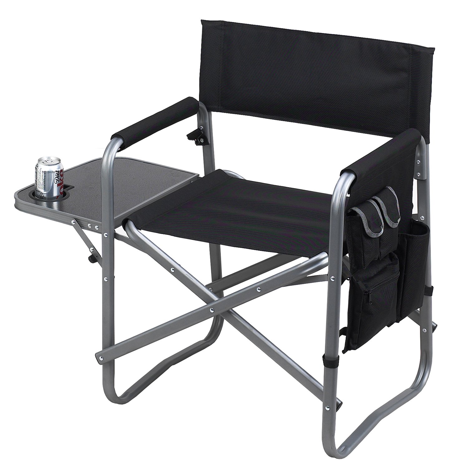 Portable Folding Camping Chair with Built-in Table & Removable Cooler Bag - Lightweight Outdoor Seating for Beach, Picnic, Fishing, and Backyard Relaxation