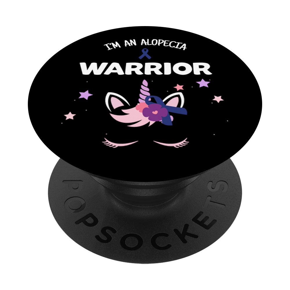 Alopecia Awareness PopSockets PopGrip - Swappable Phone & Tablet Grip with Unicorn Design | Support Hair Loss Warriors | Perfect for Daily Use, Travel & Showcasing Alopecia Pride