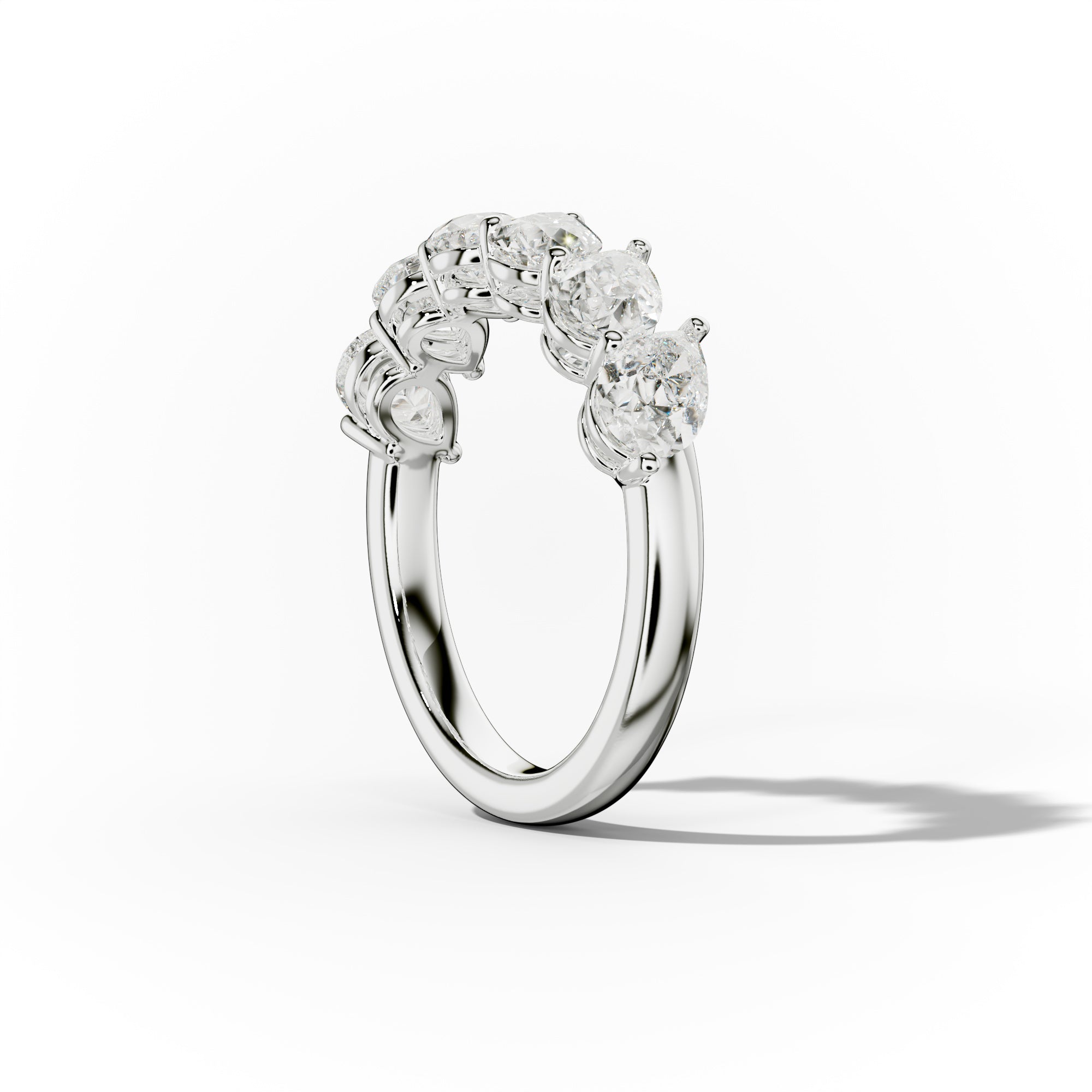 2.0 Carat Slanted Pear Diamond Anniversary Band - Elegant Wedding Ring for Women, Dainty Stackable Engagement Ring, Perfect Gift for Wife, Anniversary, Valentine's Day (Ideal for Special Occasions & Everyday Wear)