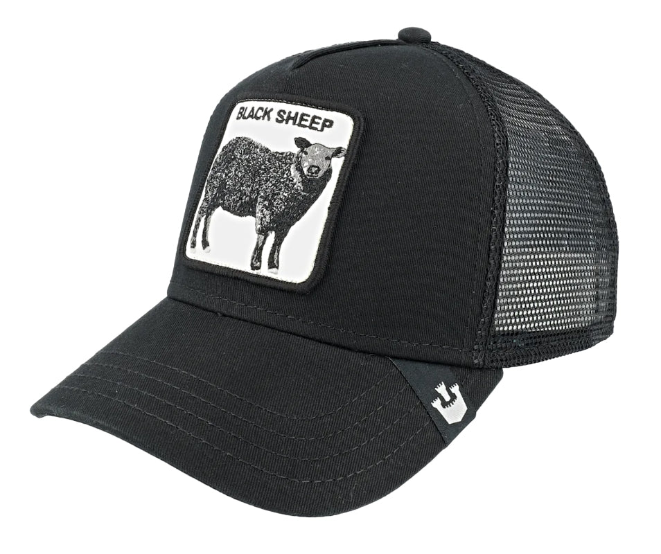 Goorin 'Black Sheep' Black Trucker Cap - Stylish Adjustable Snapback Hat for Men & Women - Perfect for Outdoor Activities, Sports & Casual Wear